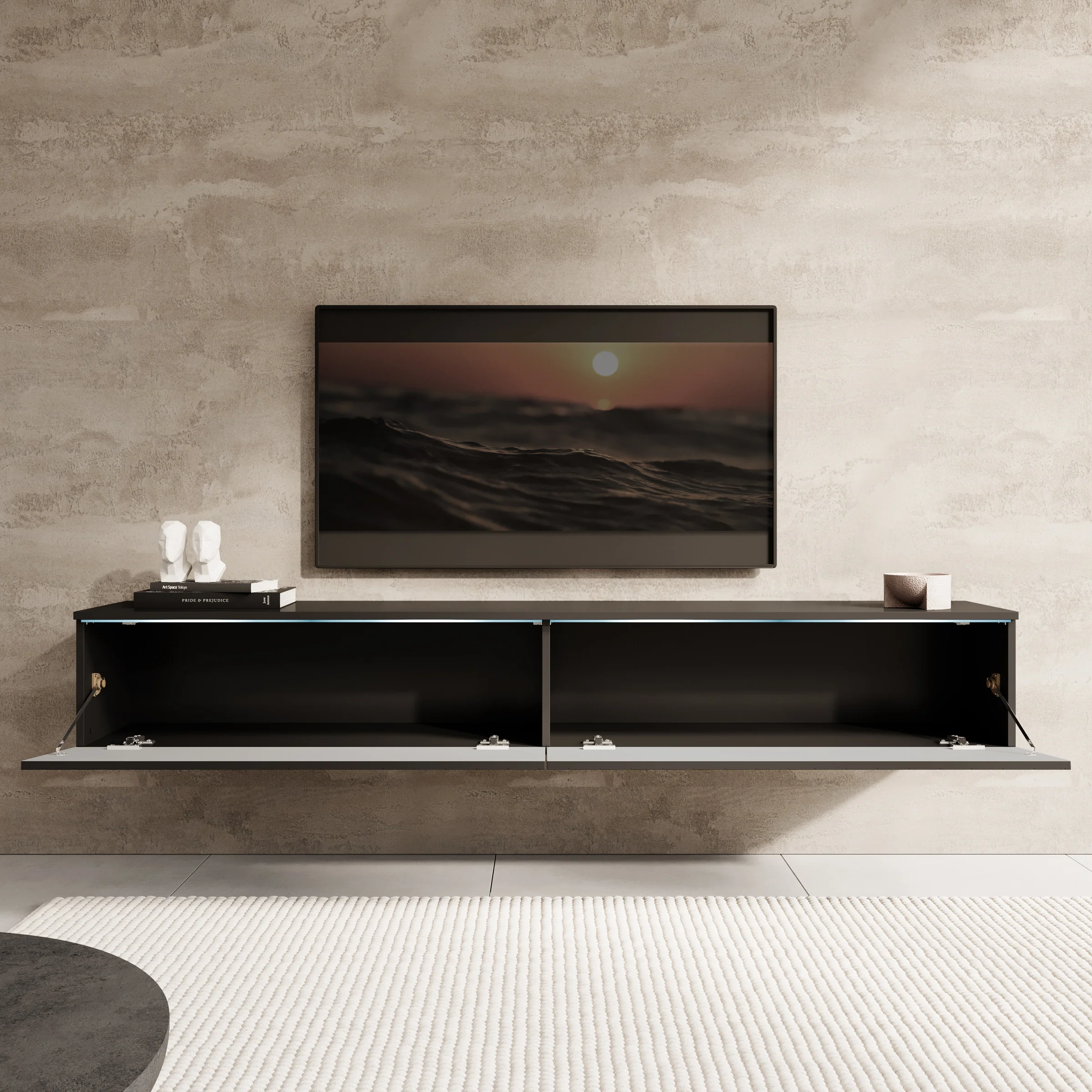 Dixon - TV-Meubel - Zwart visgraat - 180 cm - Image 3