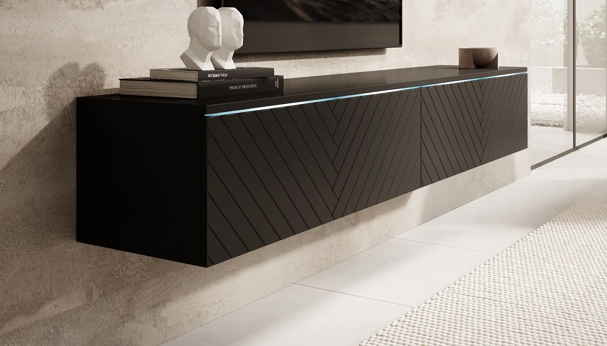 Dixon - TV-Meubel - Zwart visgraat - 180 cm - Image 4