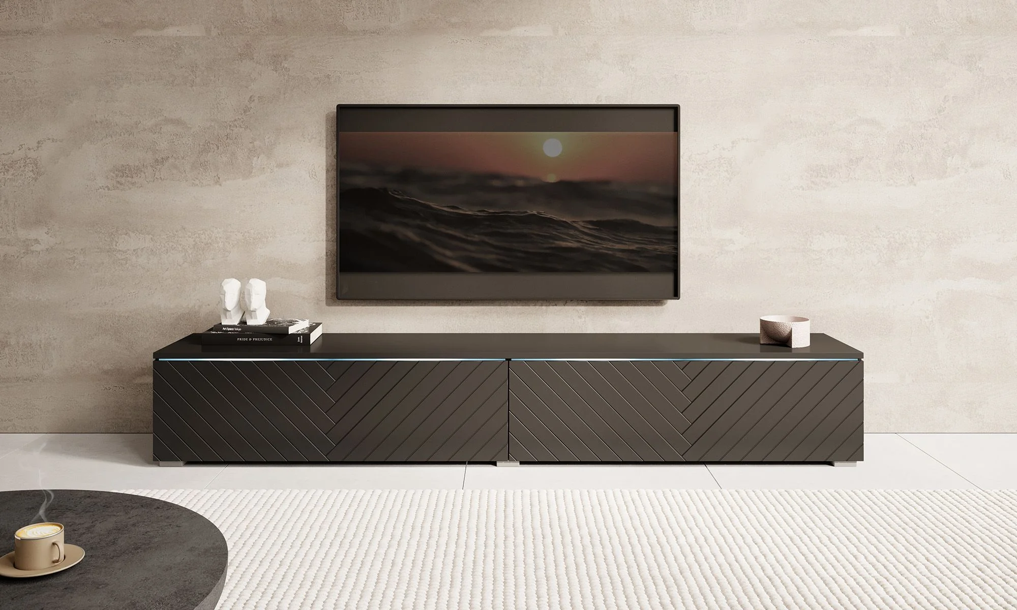 Dixon - TV-Meubel - Zwart visgraat - 180 cm - Image 6