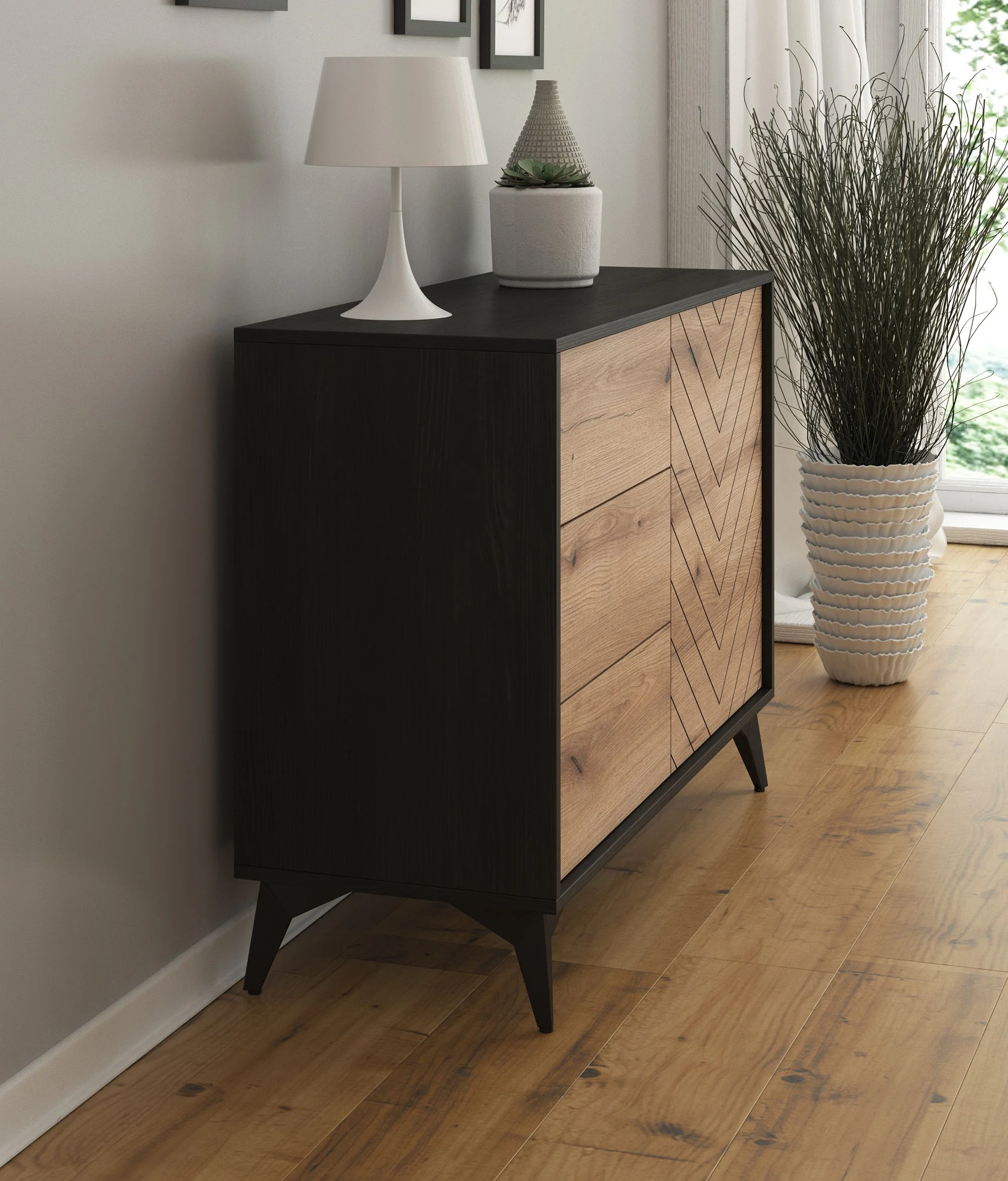 Dolores 3 - Dressoir - Eiken/zwart - 104x39x77 cm - Image 4