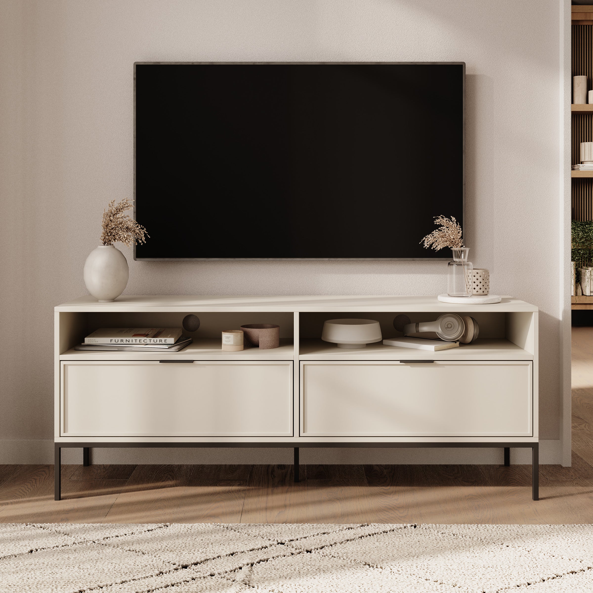 Dominica - TV-Meubel - Beige - 150x40x60 cm - Image 3