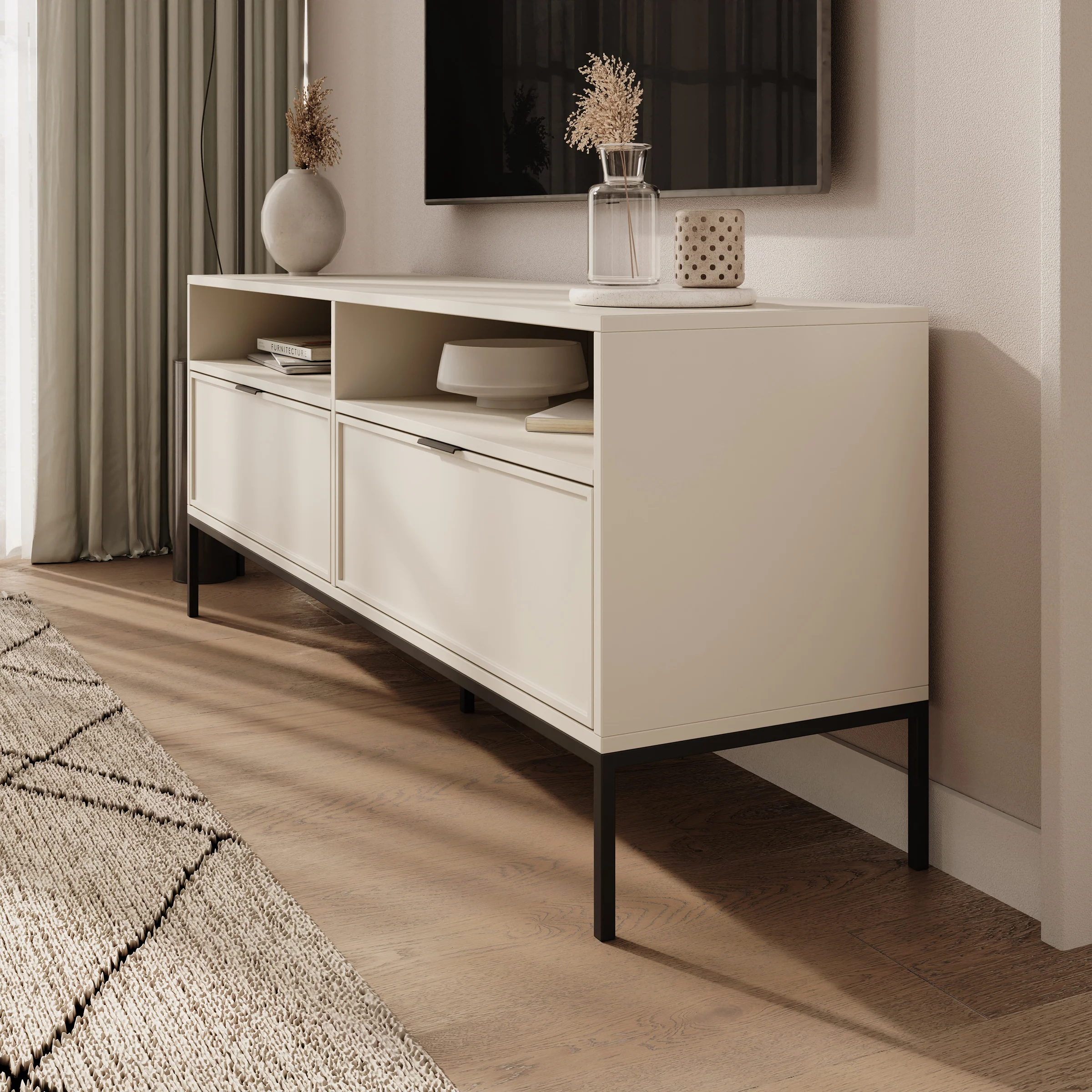Dominica - TV-Meubel - Beige - 150x40x60 cm - Image 4