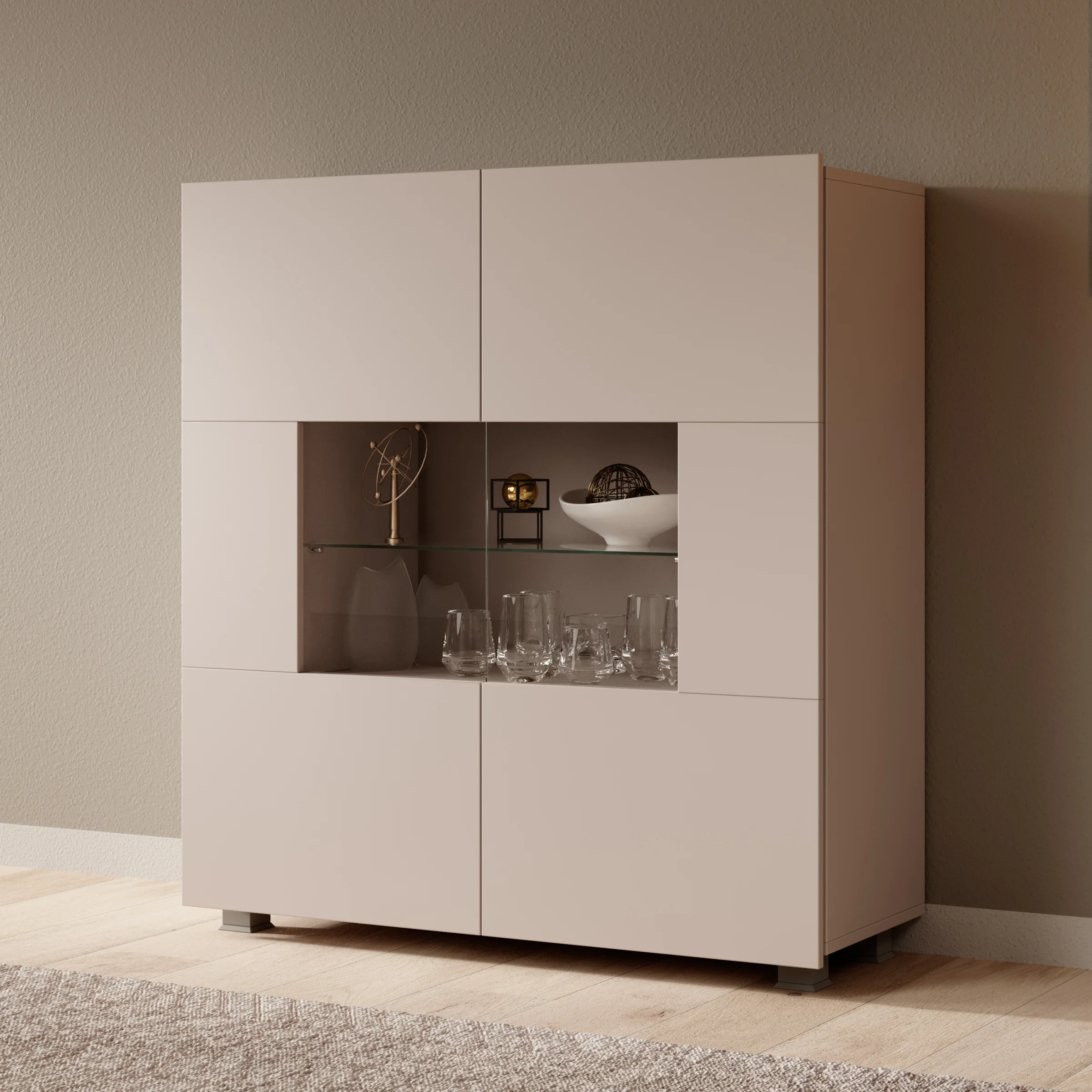 Calgary - Dressoir - Beige - 100x35x107 cm