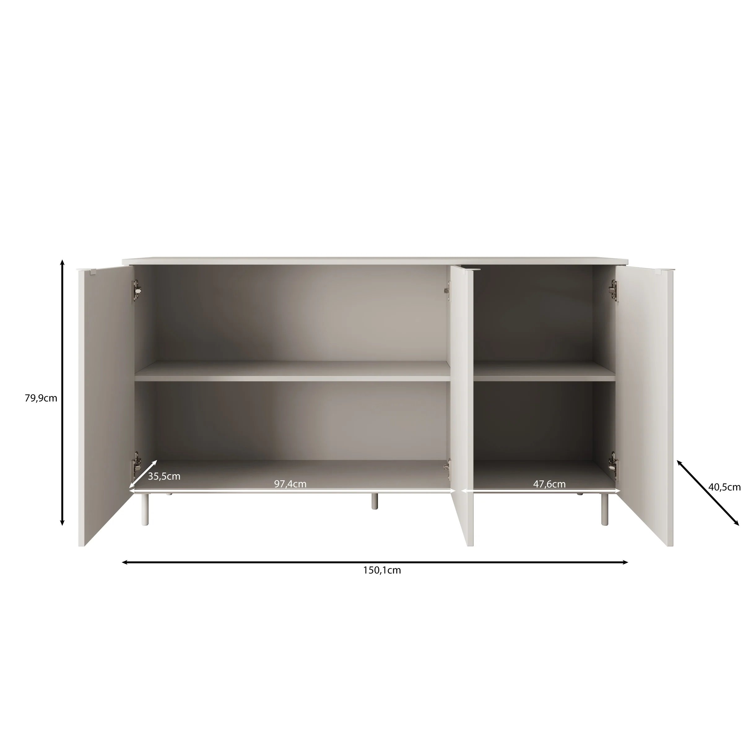 Malvare - Dressoir - Wit - 150x41x80 cm - Image 6