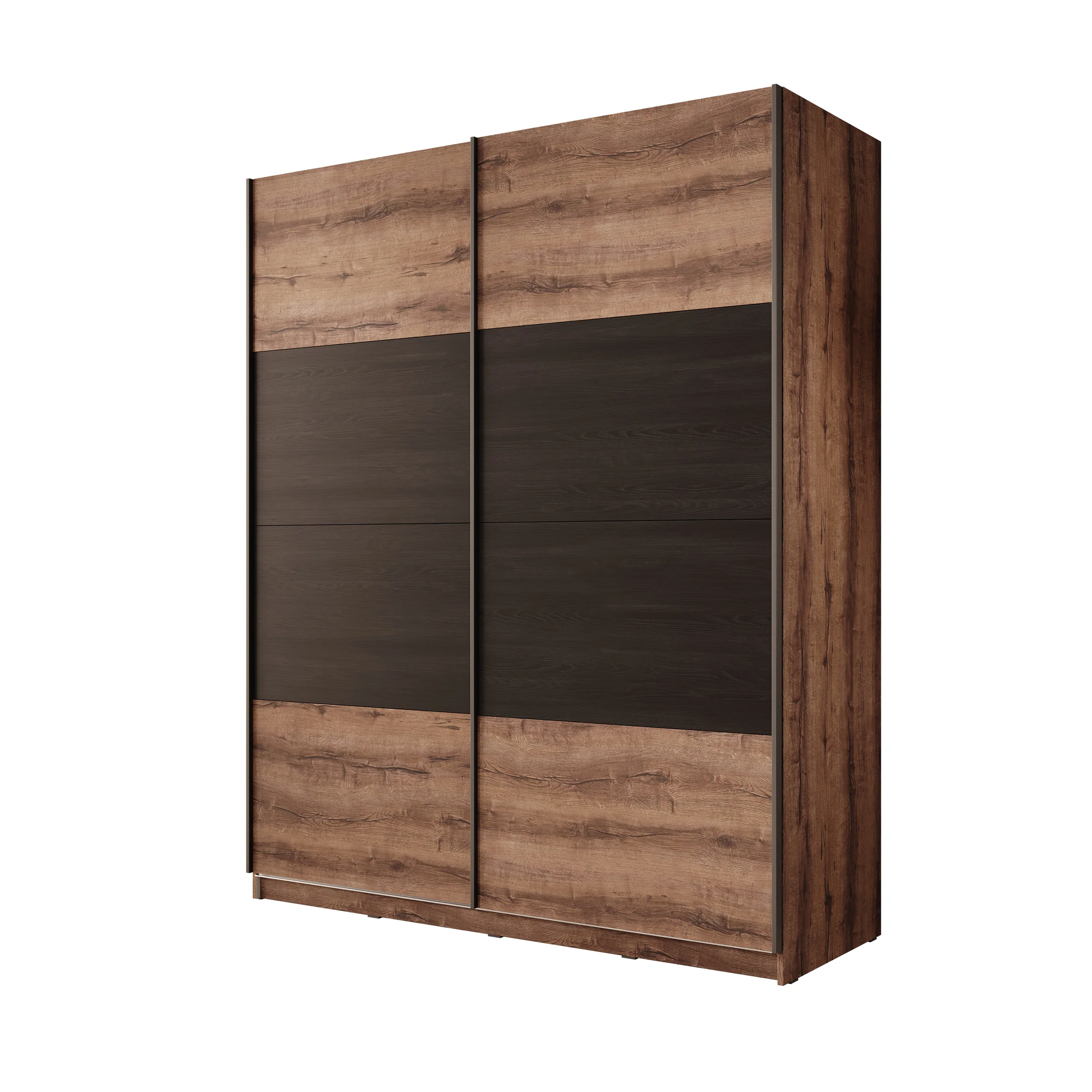 Duvano - Kledingkast 2 schuifdeuren - Eikenpatroon - 170x61x210 cm - Image 6