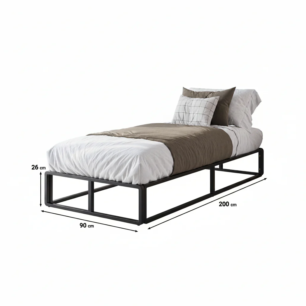 Andrea - Eenpersoonsbed - Metaal zwart - 90x200 cm - Image 3