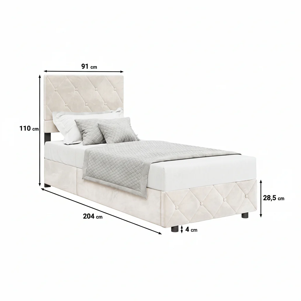 Hernandez - Eenpersoonsbed met opbergruimte - Beige - 90x200 cm - Image 5