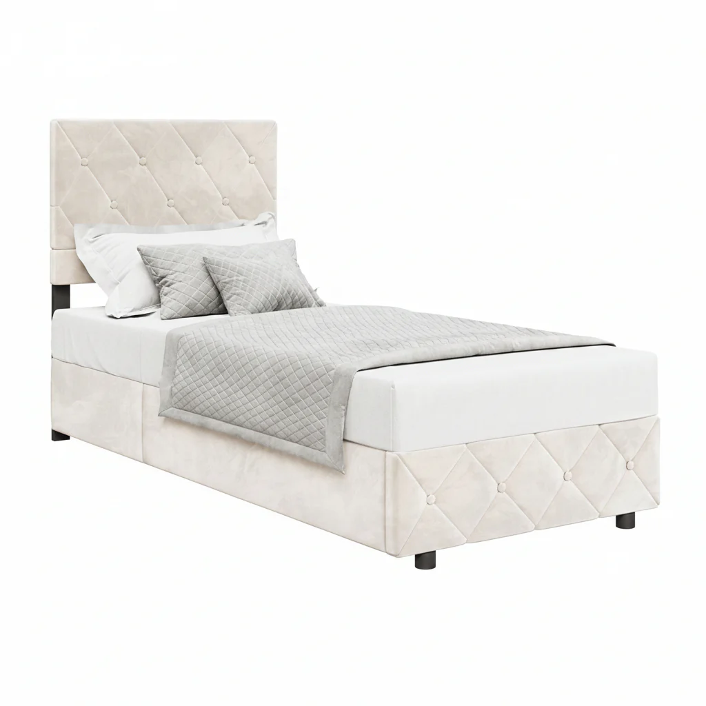 Hernandez - Eenpersoonsbed met opbergruimte - Beige - 90x200 cm - Image 6