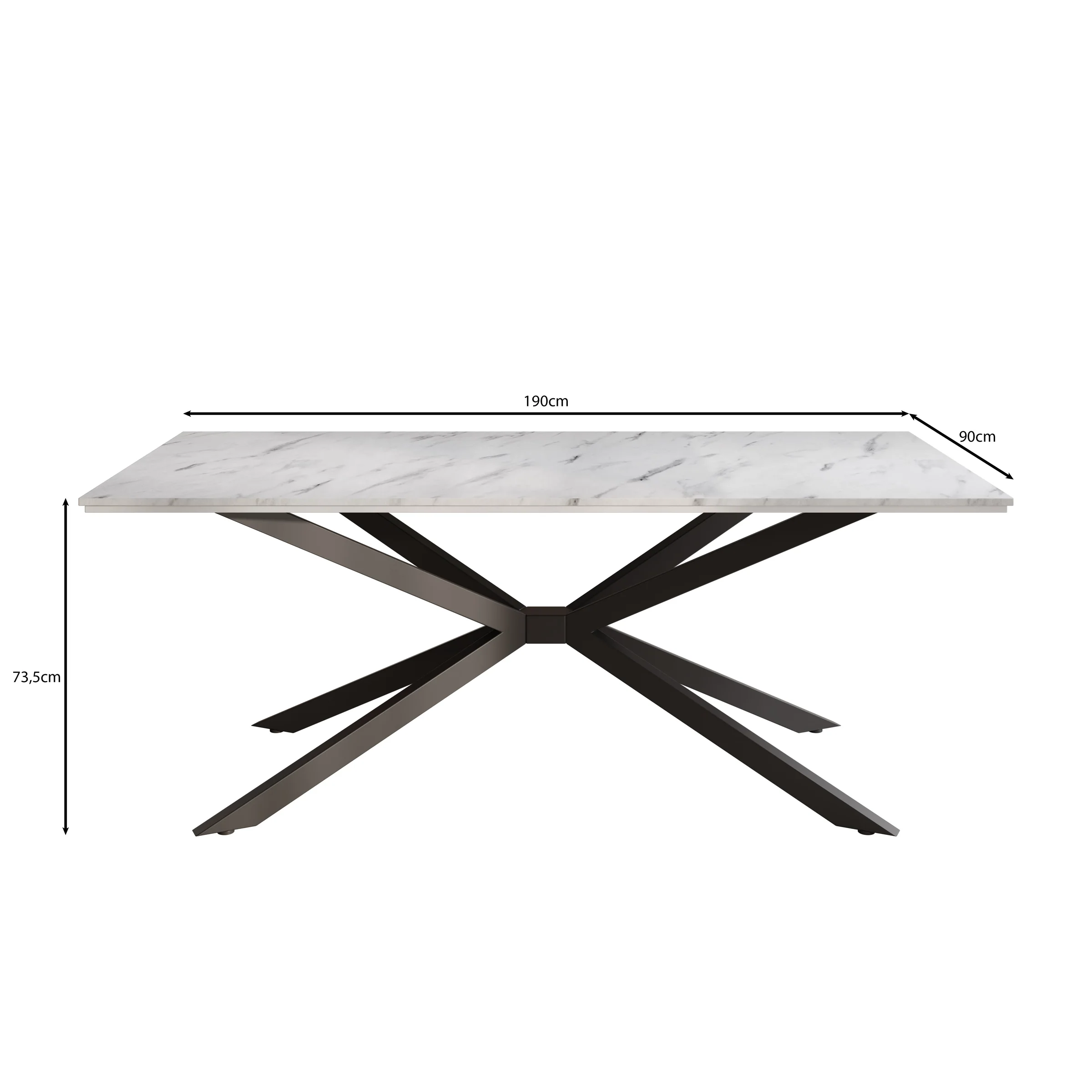 Faithley - Eetkamertafel - Eiken - 190x90x74 cm - Image 4