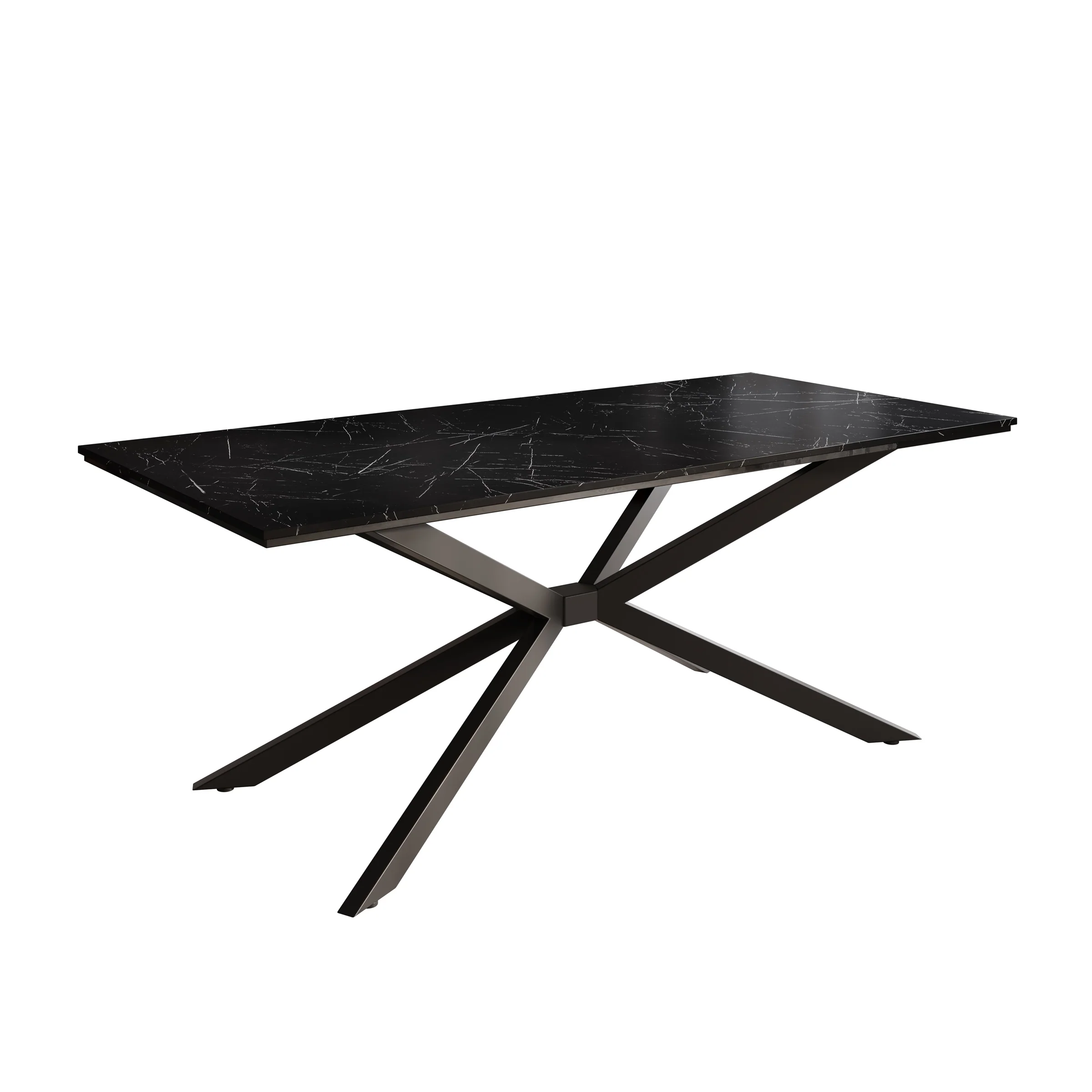 Faithley - Eetkamertafel - Zwart marmerlook - 190x90x74 cm - Image 5