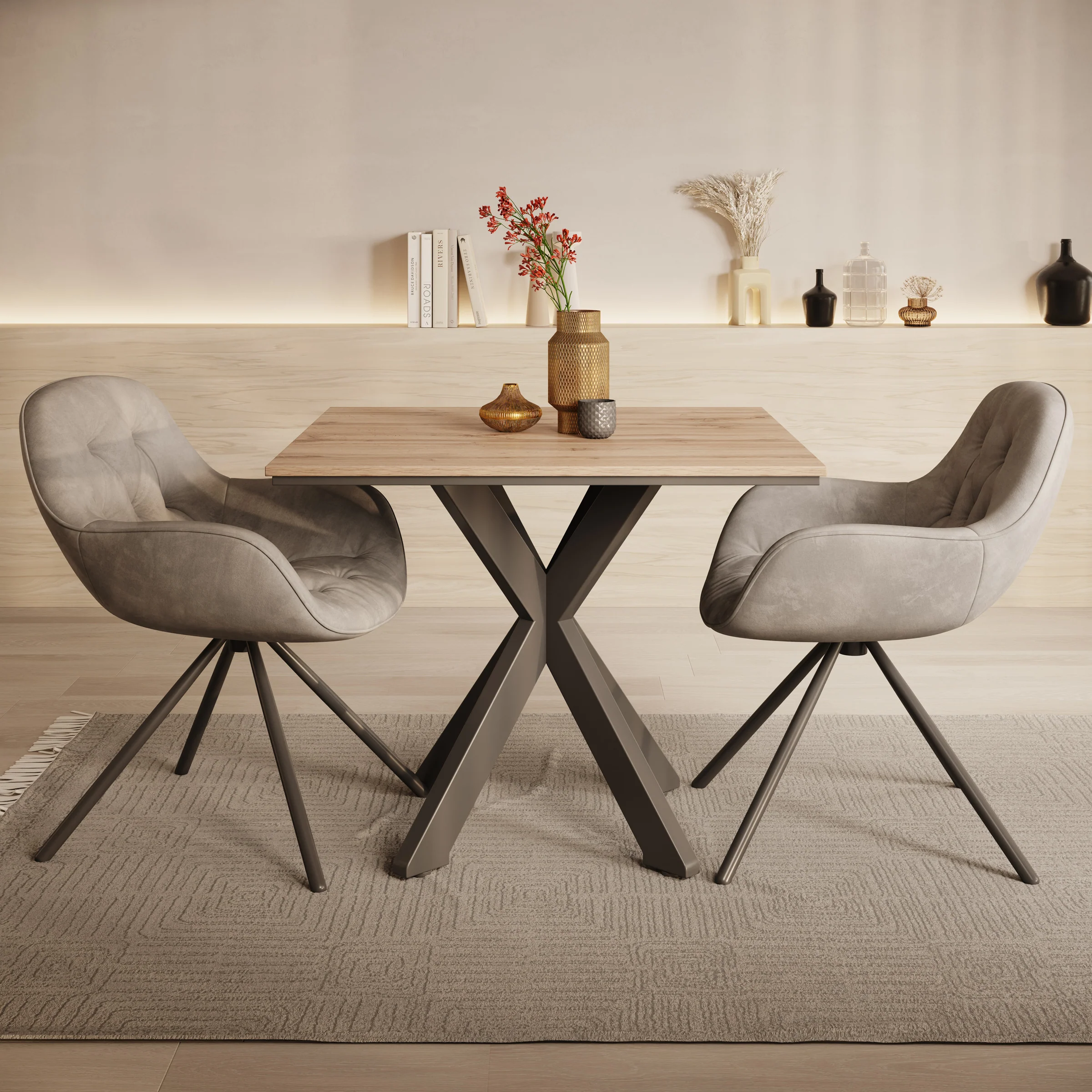 Pacey - Eetkamertafel - Eiken - 90x90x74 cm - Image 2