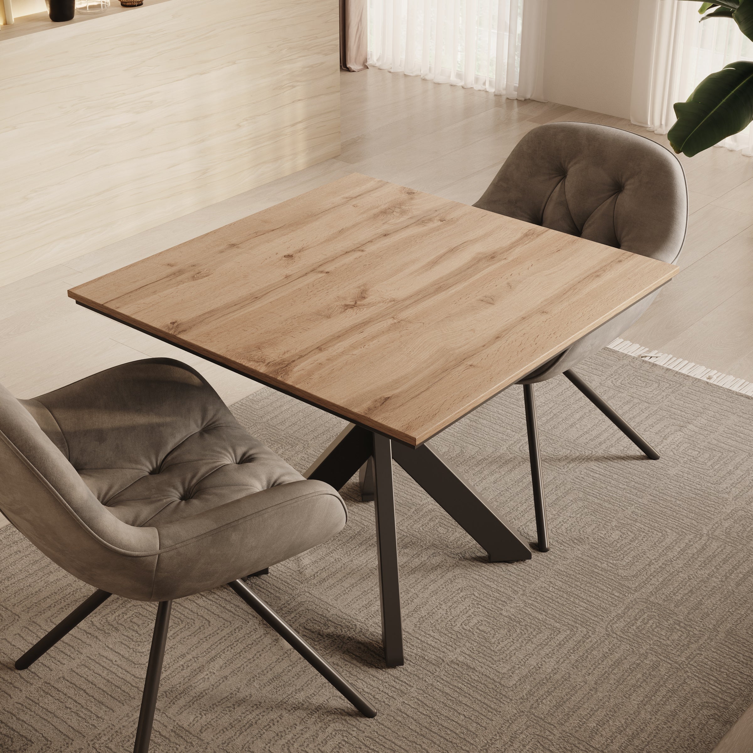 Pacey - Eetkamertafel - Eiken - 90x90x74 cm - Image 3