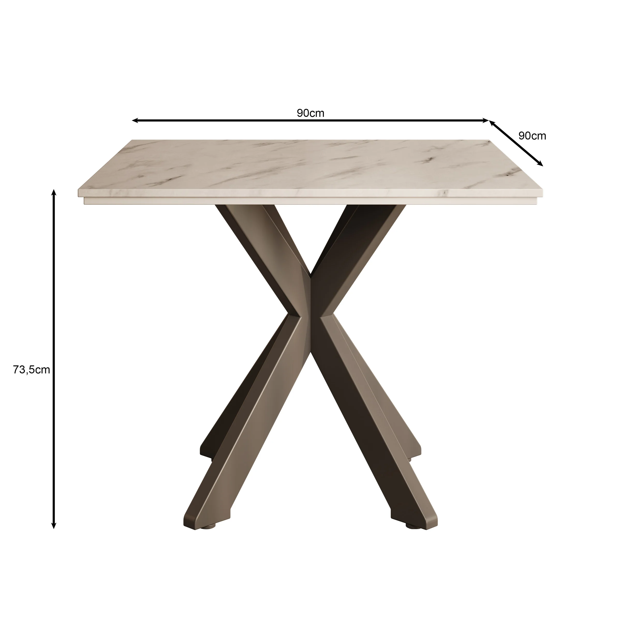Pacey - Eetkamertafel - Eiken - 90x90x74 cm - Image 4