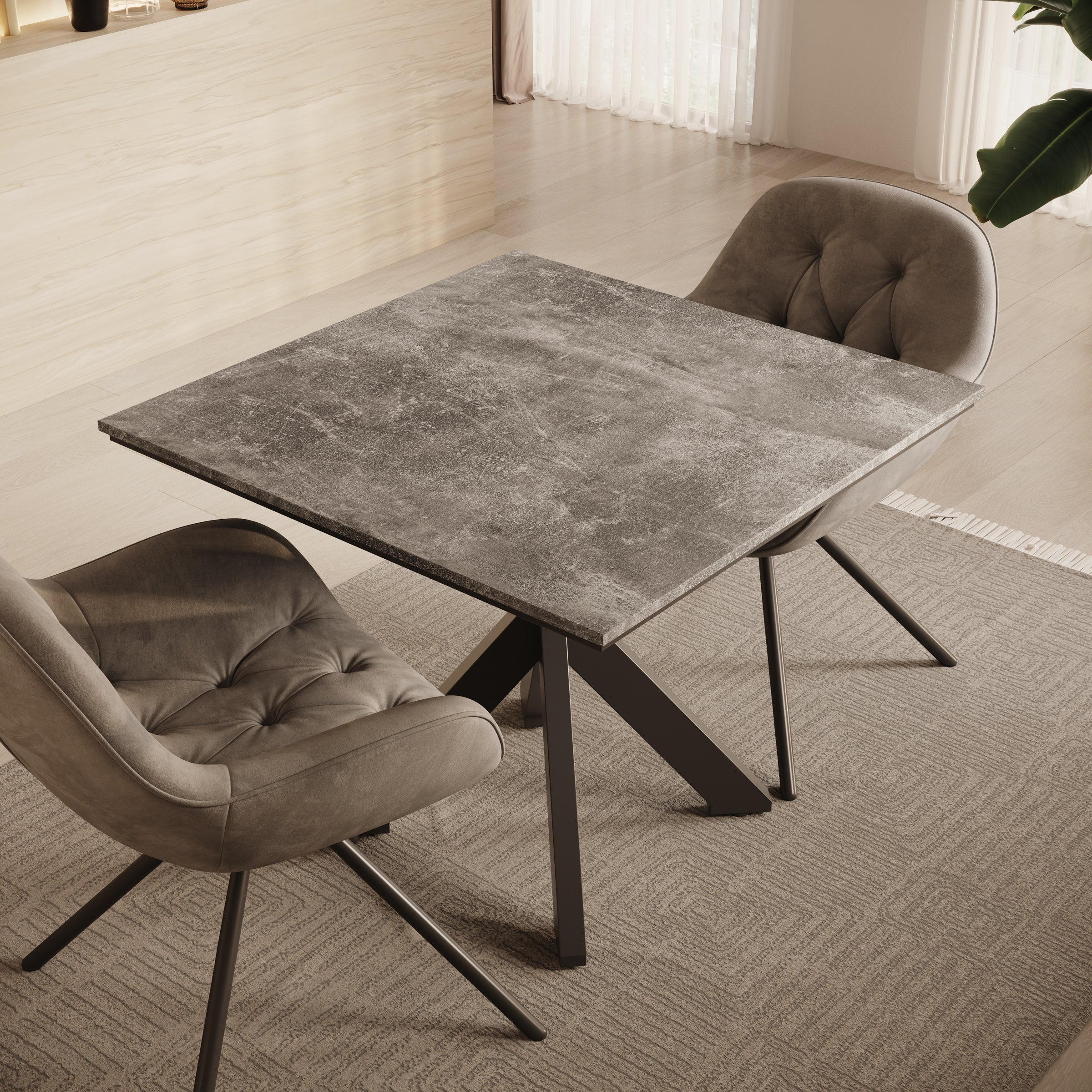 Pacey - Eetkamertafel - Betonlook - 90x90x74 cm - Image 3