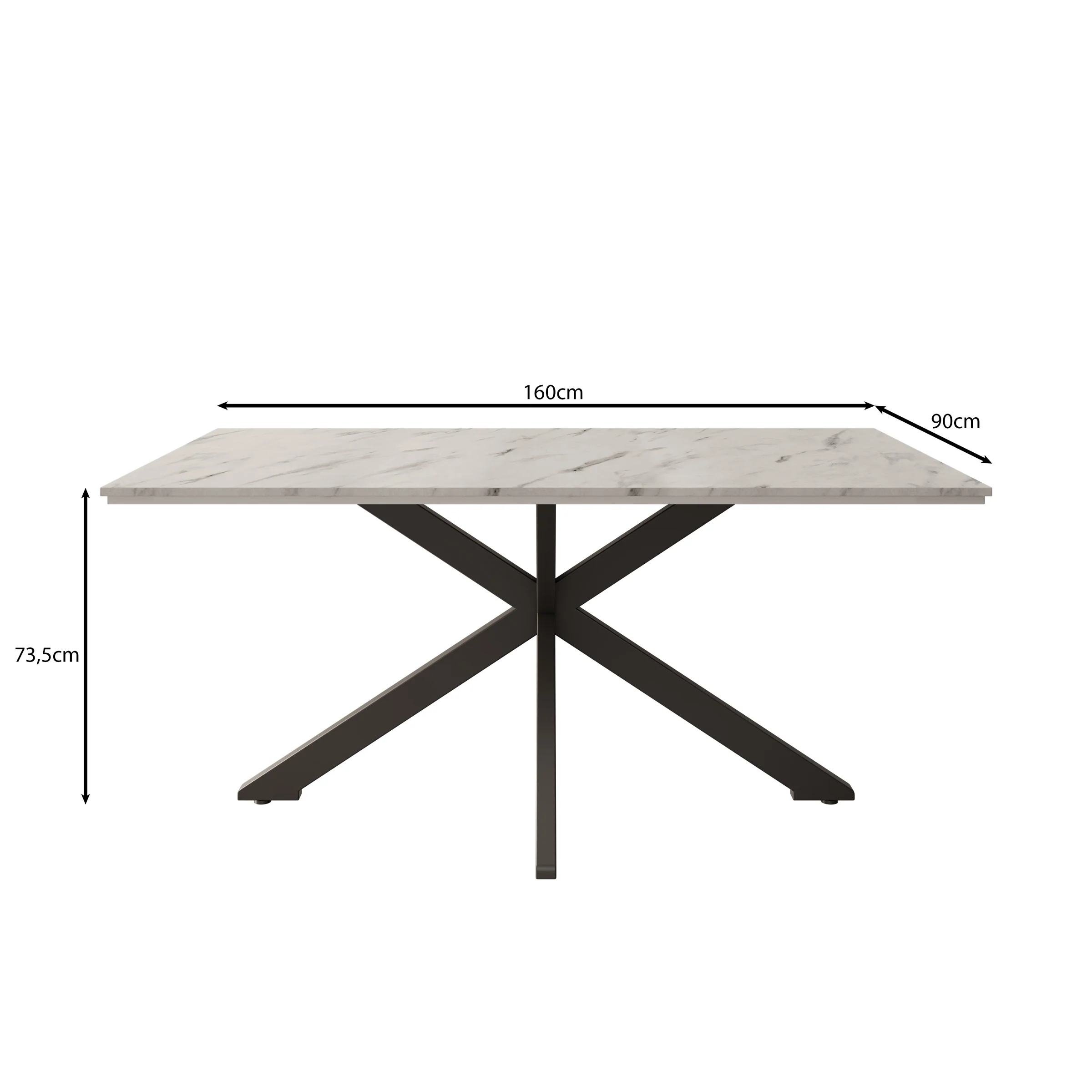 Eetkamertafel Wabe - Betonlook - 160x90x74 cm - Image 4