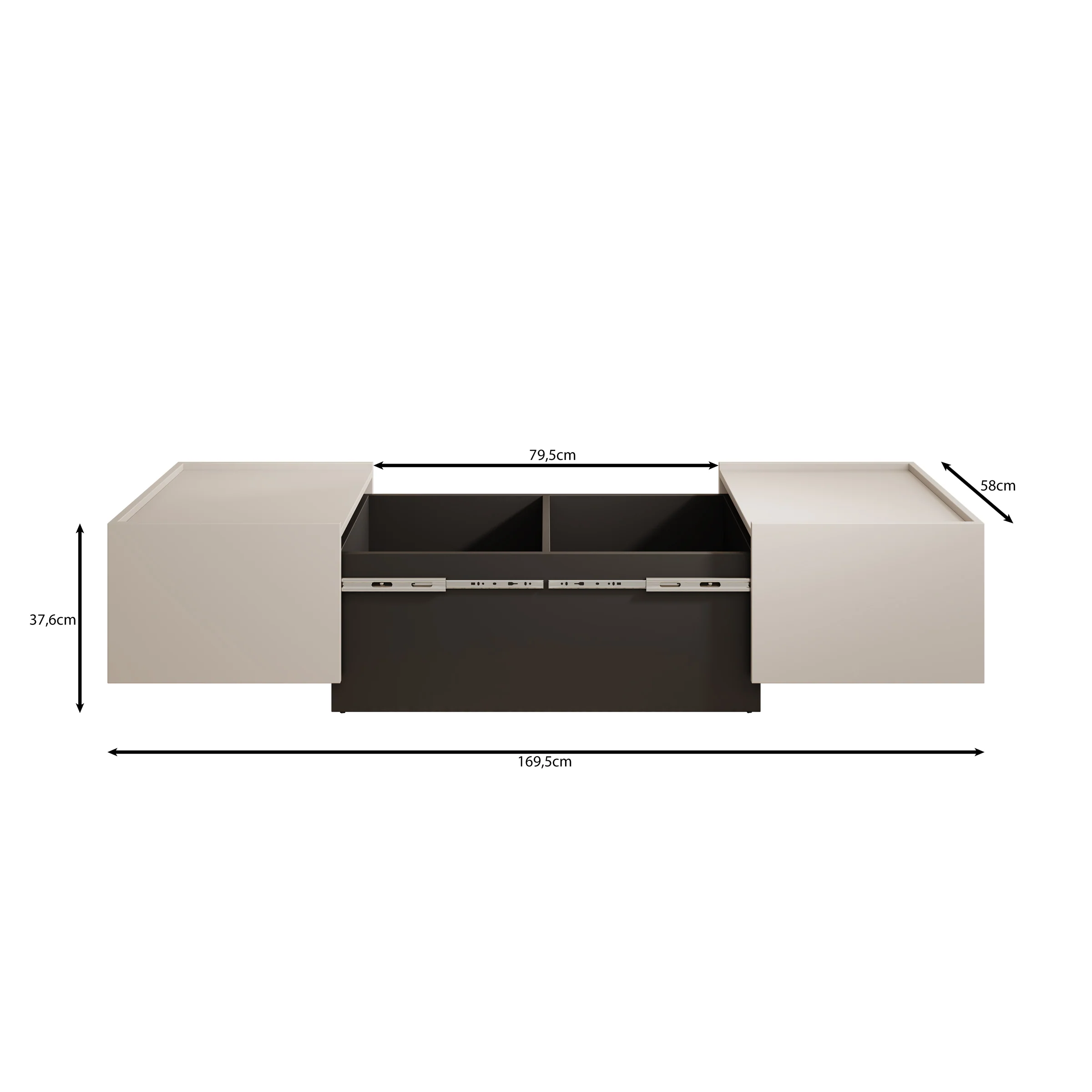 Emino - Salontafel - Beige - 90x58x38 cm - Image 5