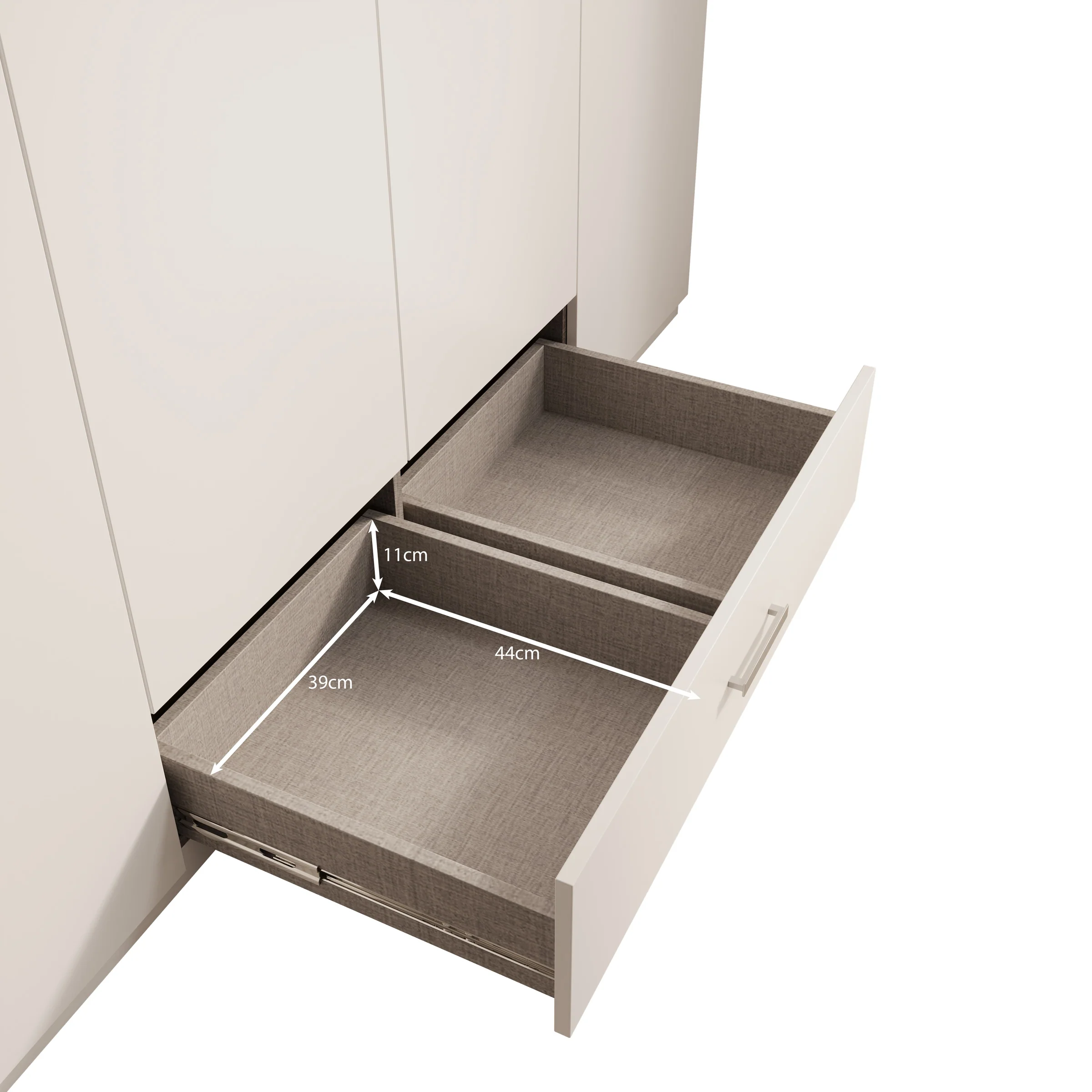 Enzio - Kledingkast met 4 deuren - Wit - 178x54x211 cm - Image 6