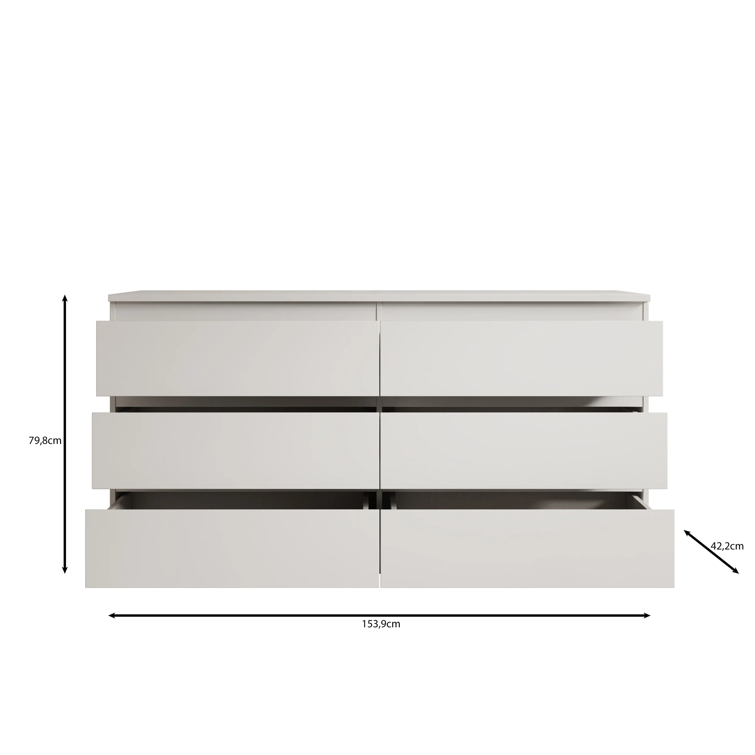 Eskar - Ladekast - Wit - 154x42x80 cm - Image 4