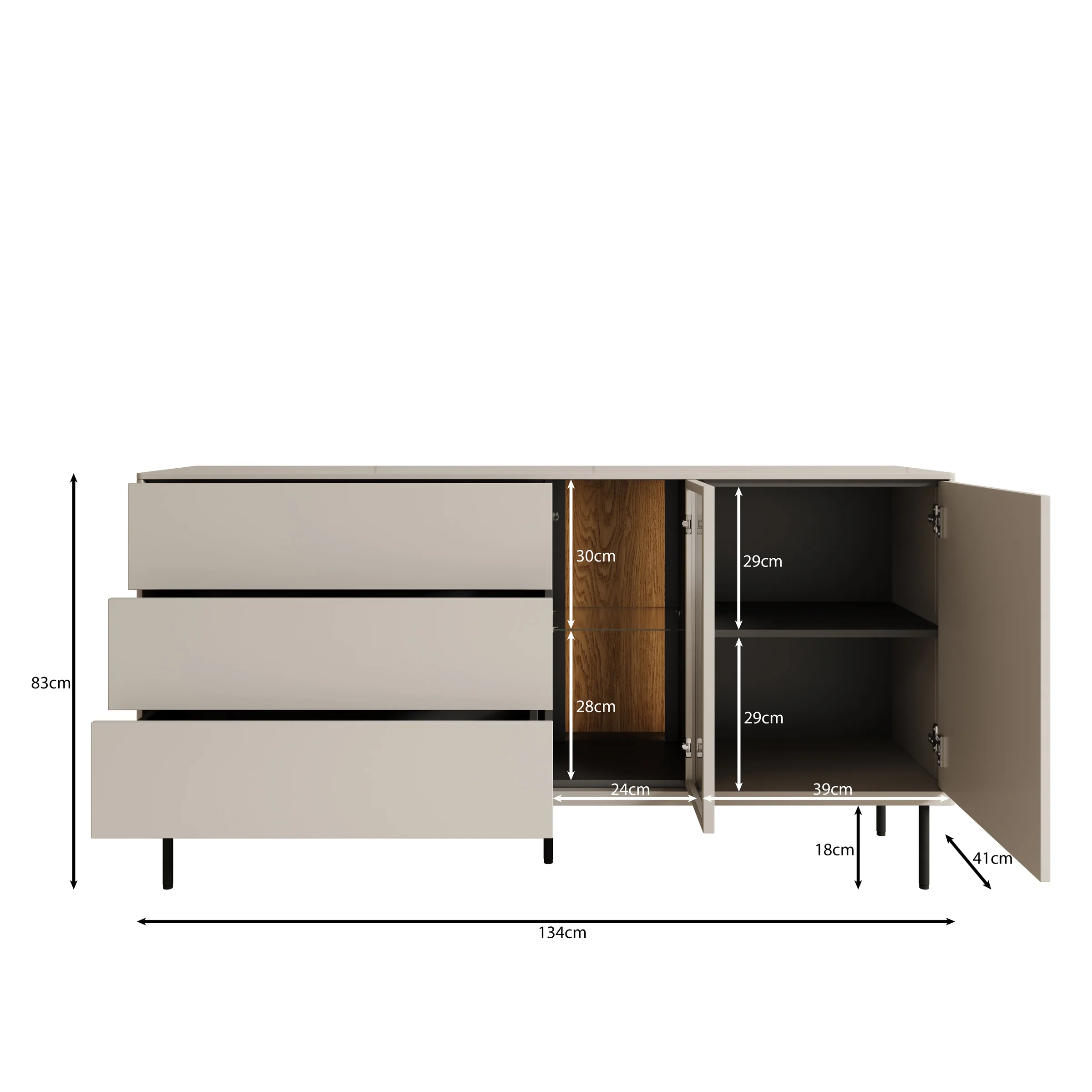 Estrella - Dressoir - Beige - 134x41x83 cm - Image 5