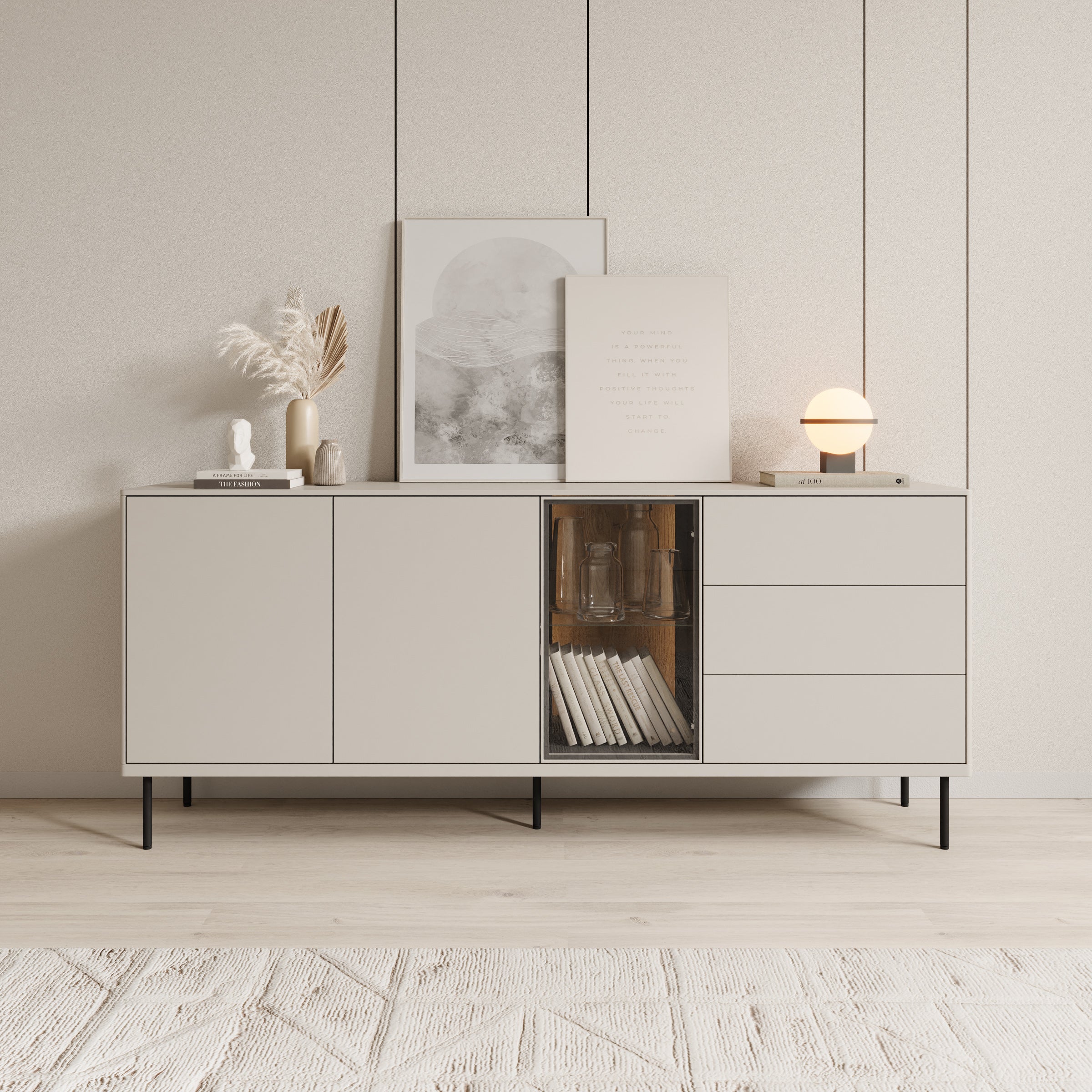 Estrella - Dressoir - Beige - 194x41x83 cm - Image 3