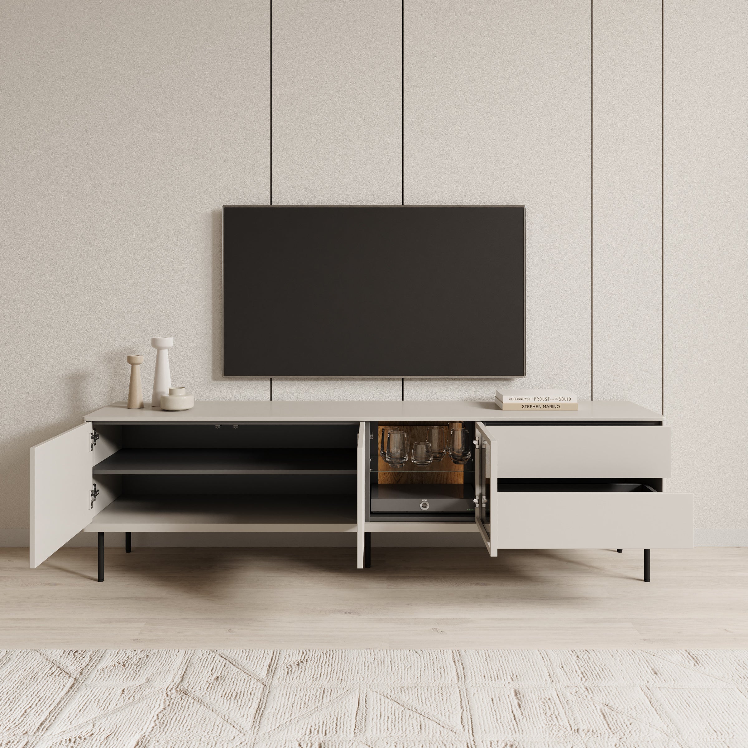 Estrella - TV-Meubel - Beige - 194x41x56 cm - Image 2