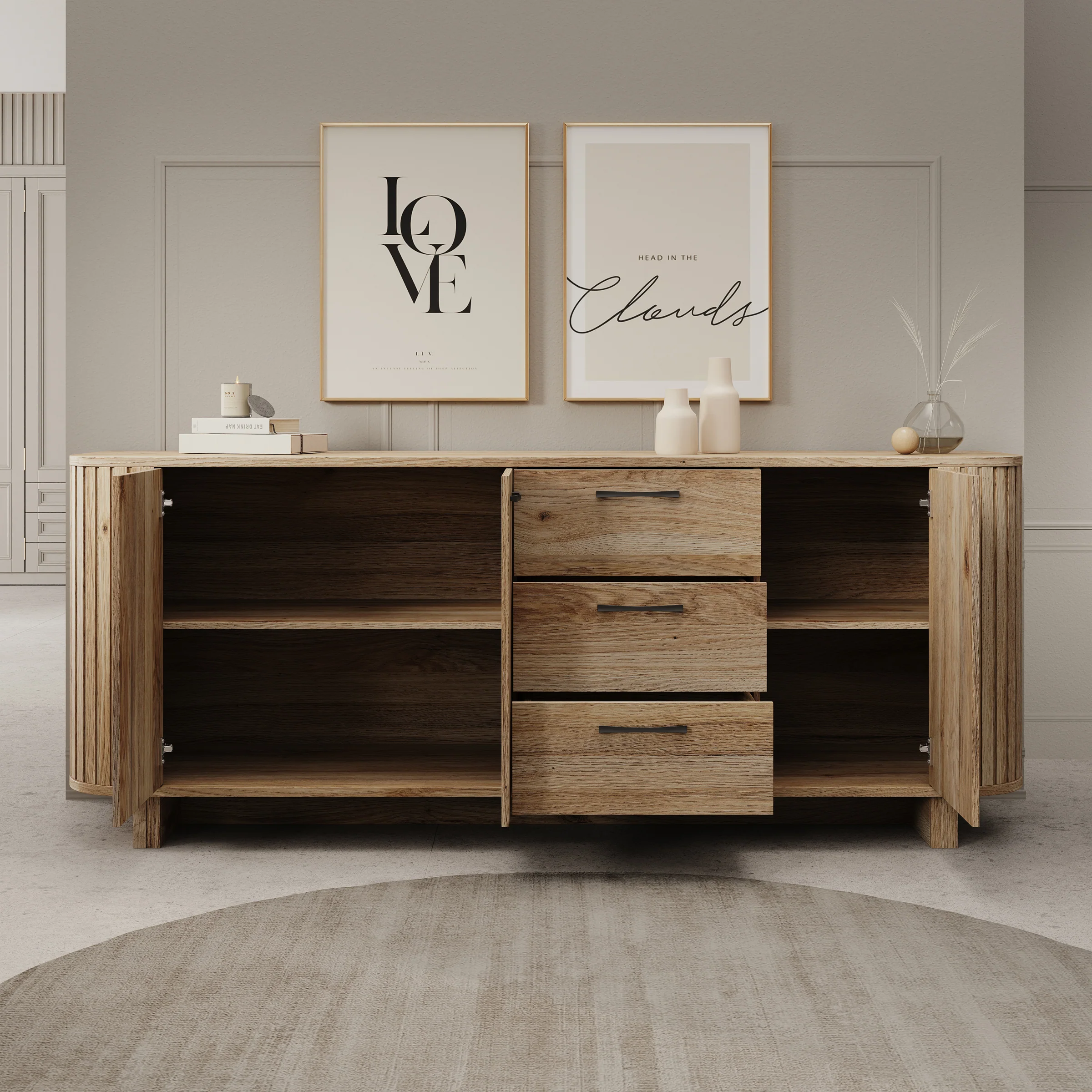 Falero - Dressoir - Eikenpatroon - 220x50x88 cm - Image 2