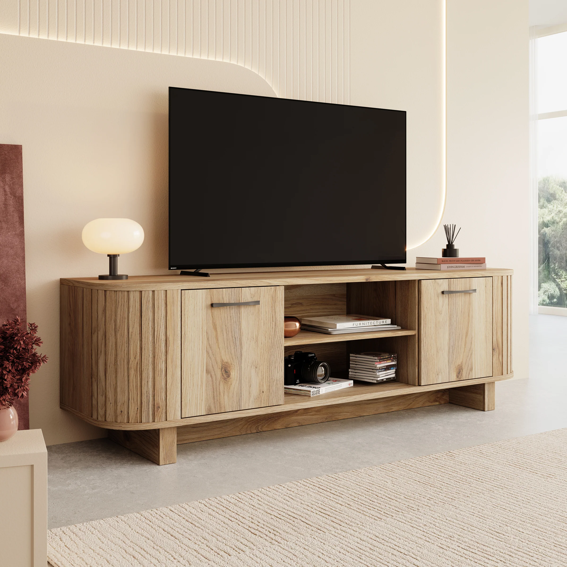 Falero - TV-Meubel - Eikenpatroon - 189x50x59 cm