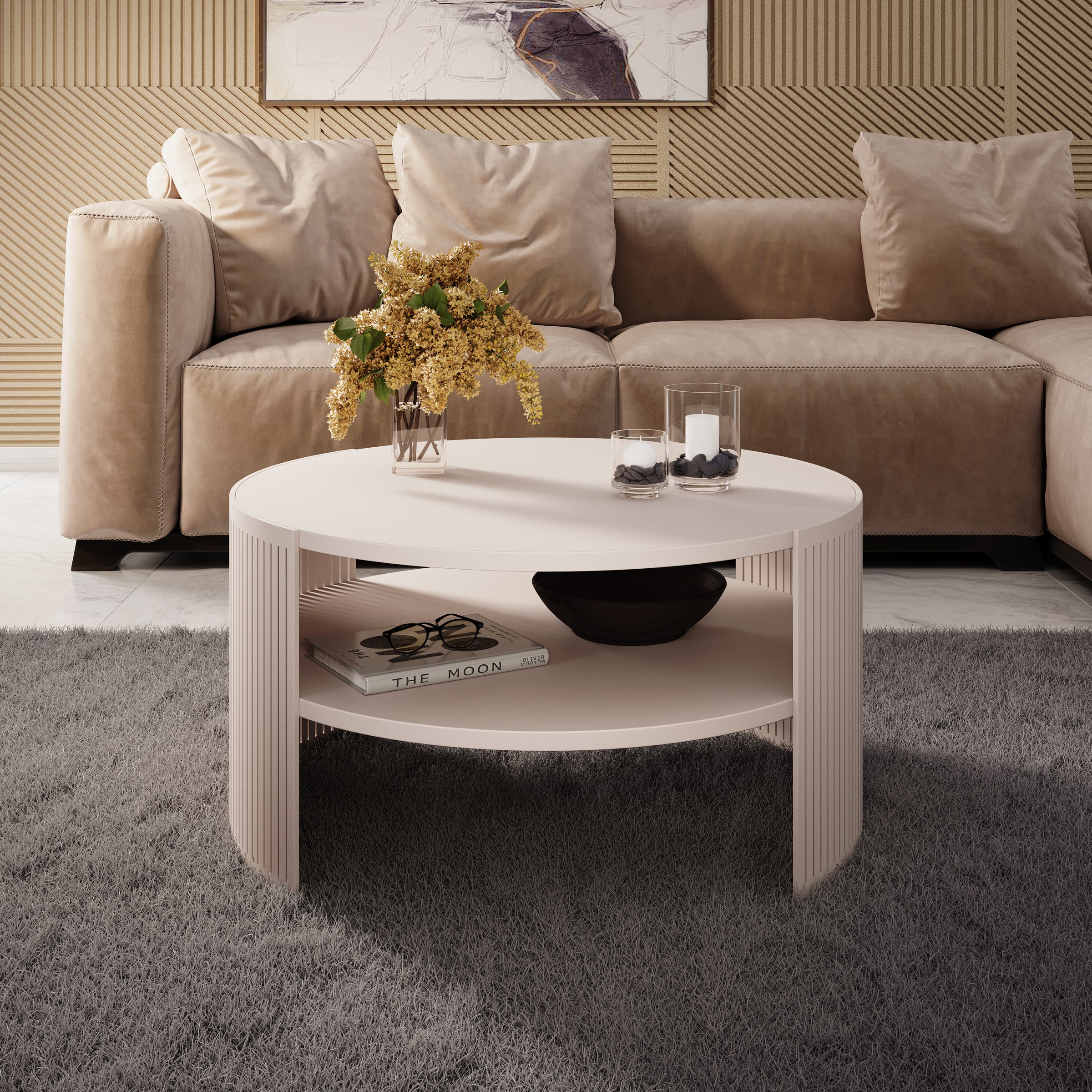 Fender - Salontafel - Beige - 75x75x40 cm - Image 2
