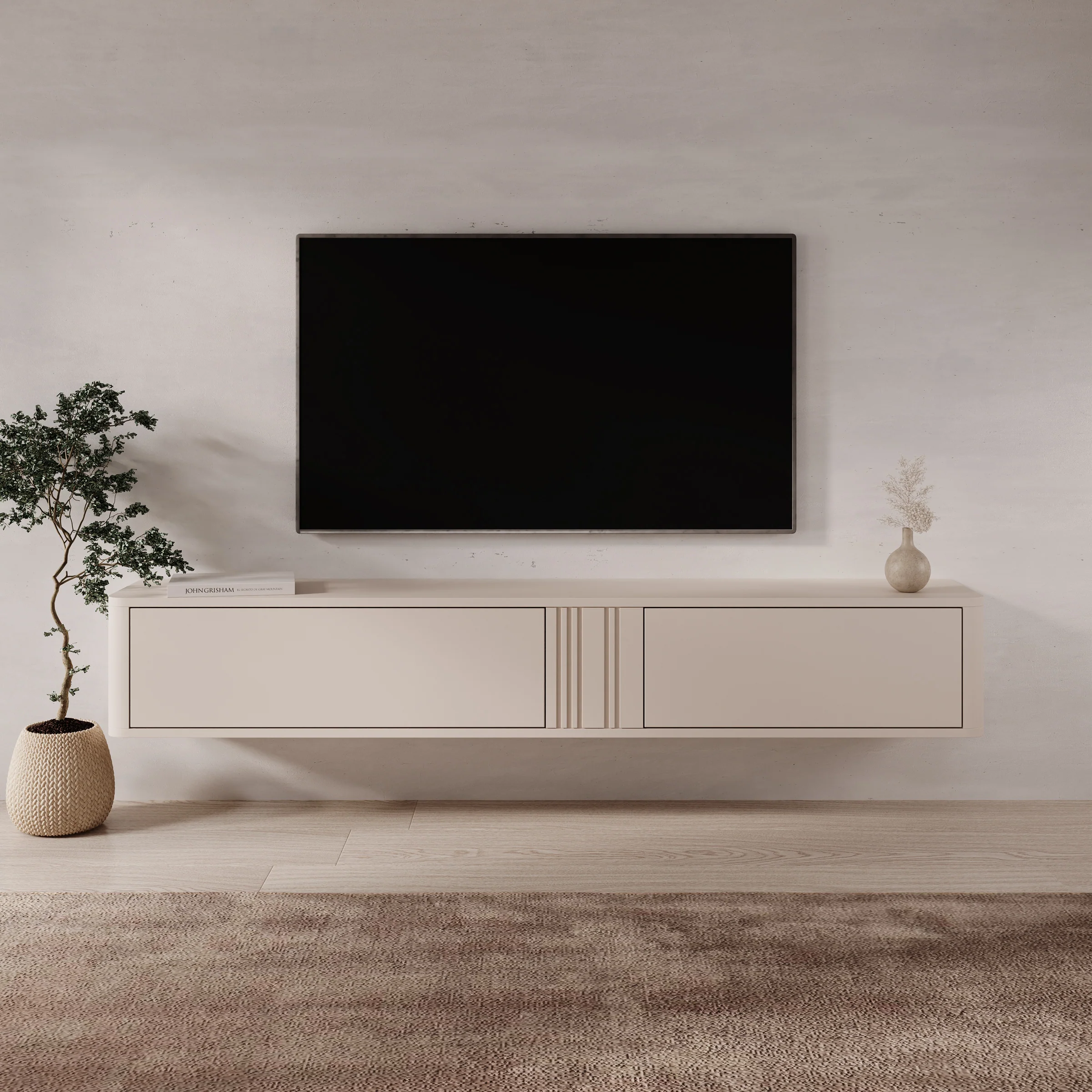 Fermano - TV-Meubel - Beige - 190x31x30 cm - Image 3