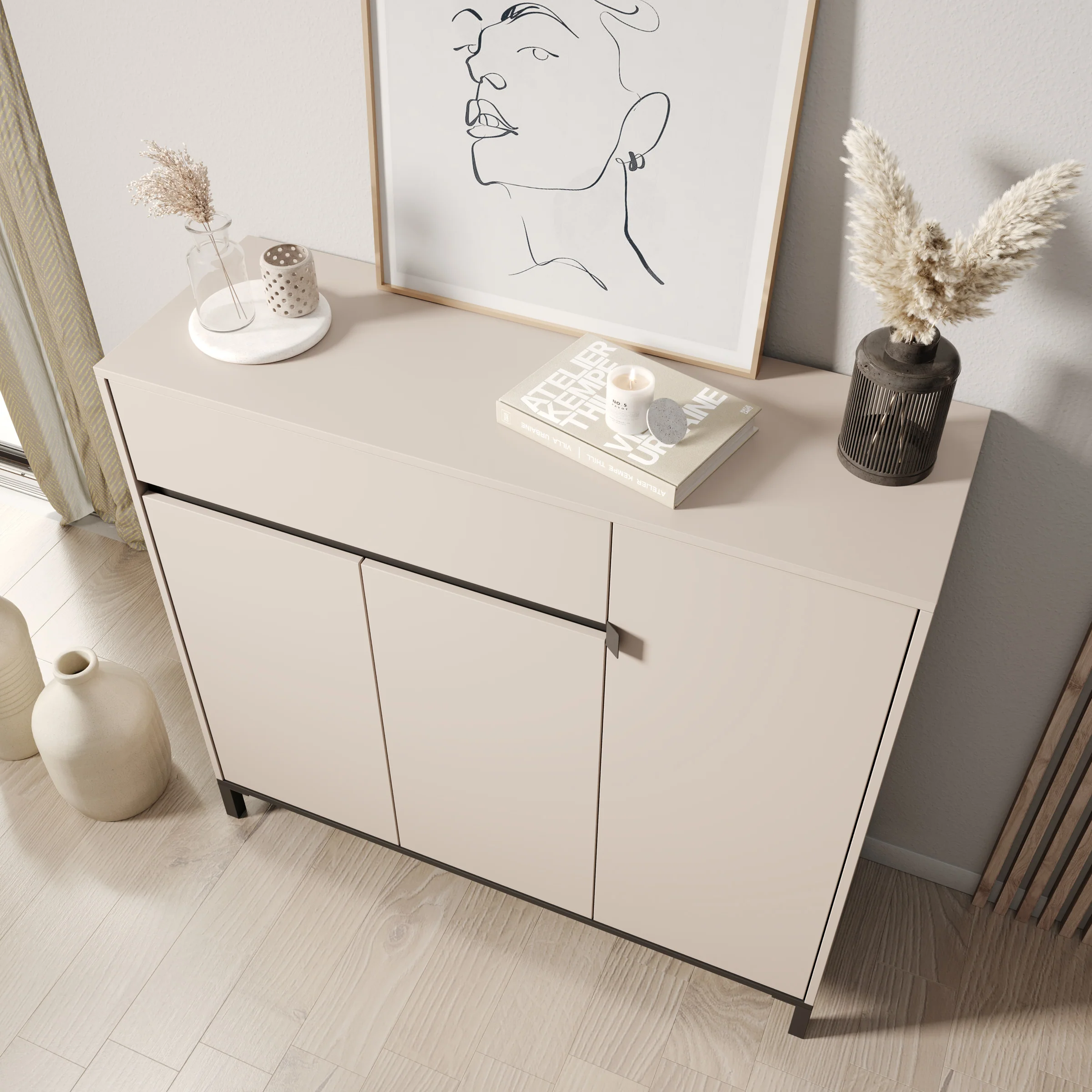 Finta - Schoenenkast - Beige - 119x40x110 cm - Image 5