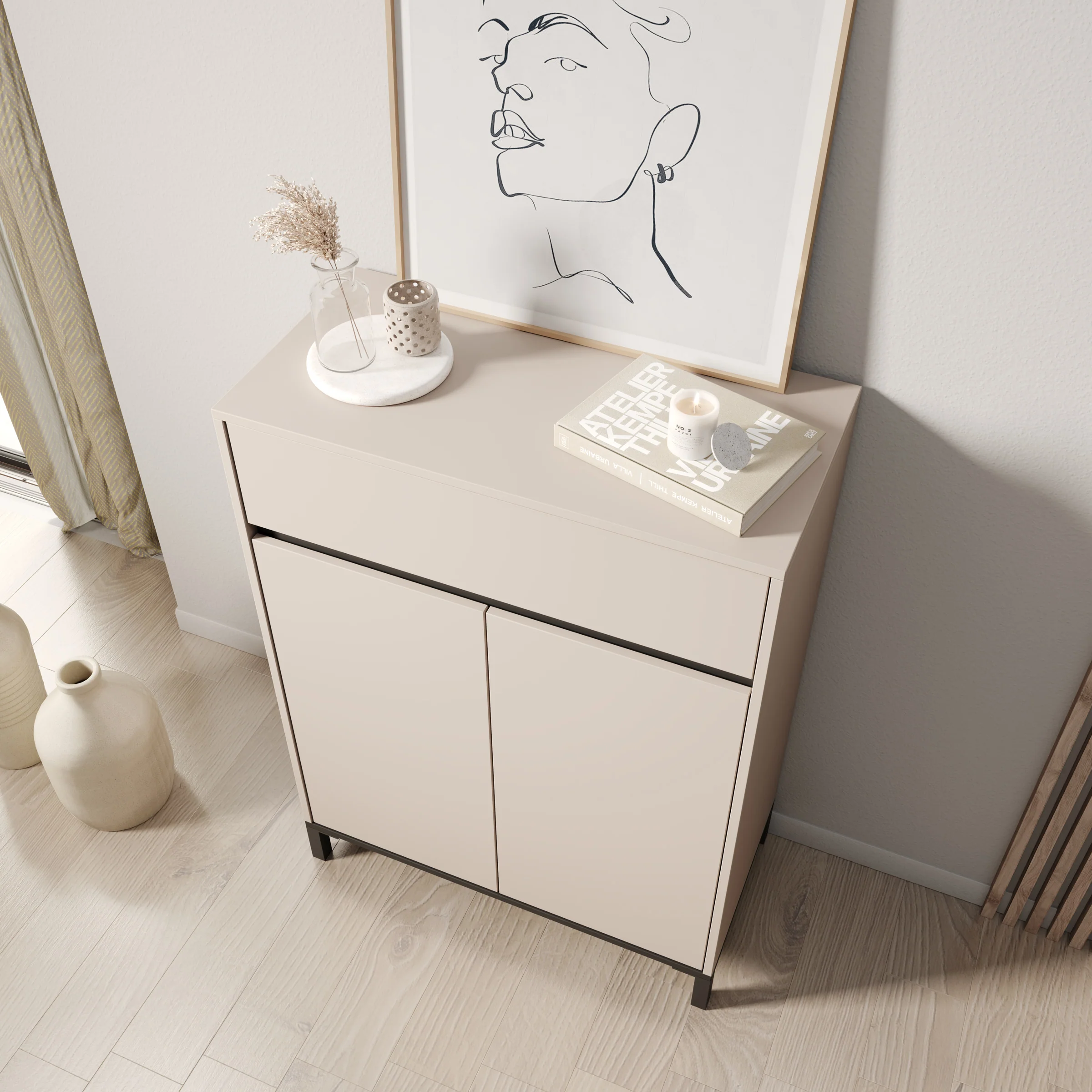 Finta - Schoenenkast - Beige - 80x40x110 cm - Image 5
