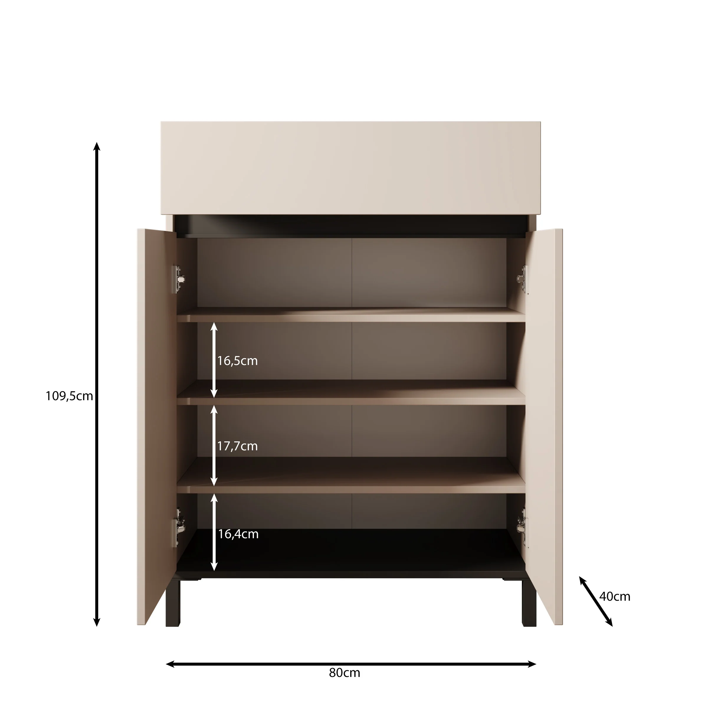 Finta - Schoenenkast - Beige - 80x40x110 cm - Image 6