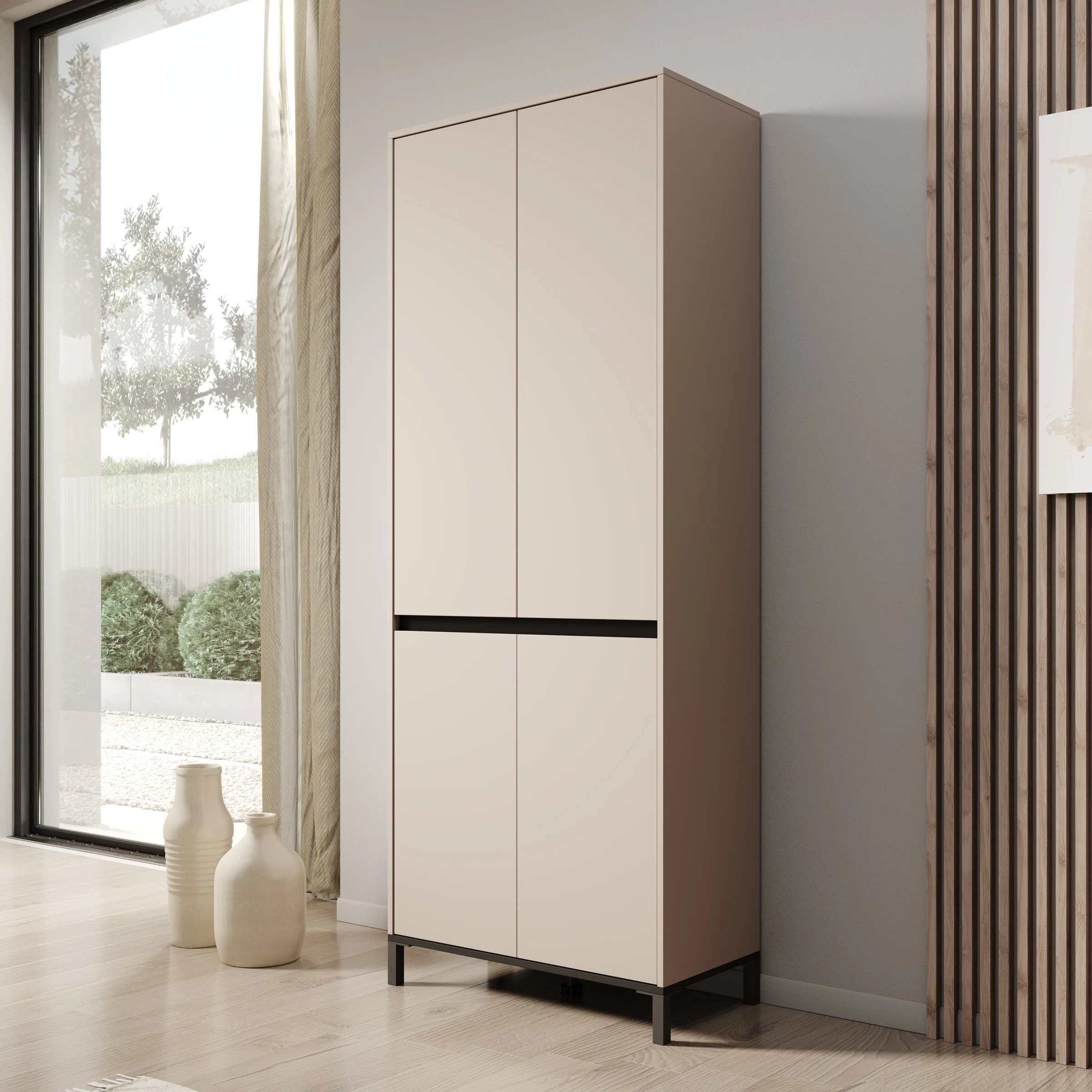 Finta - Schoenenkast - Beige - 80x40x206 cm