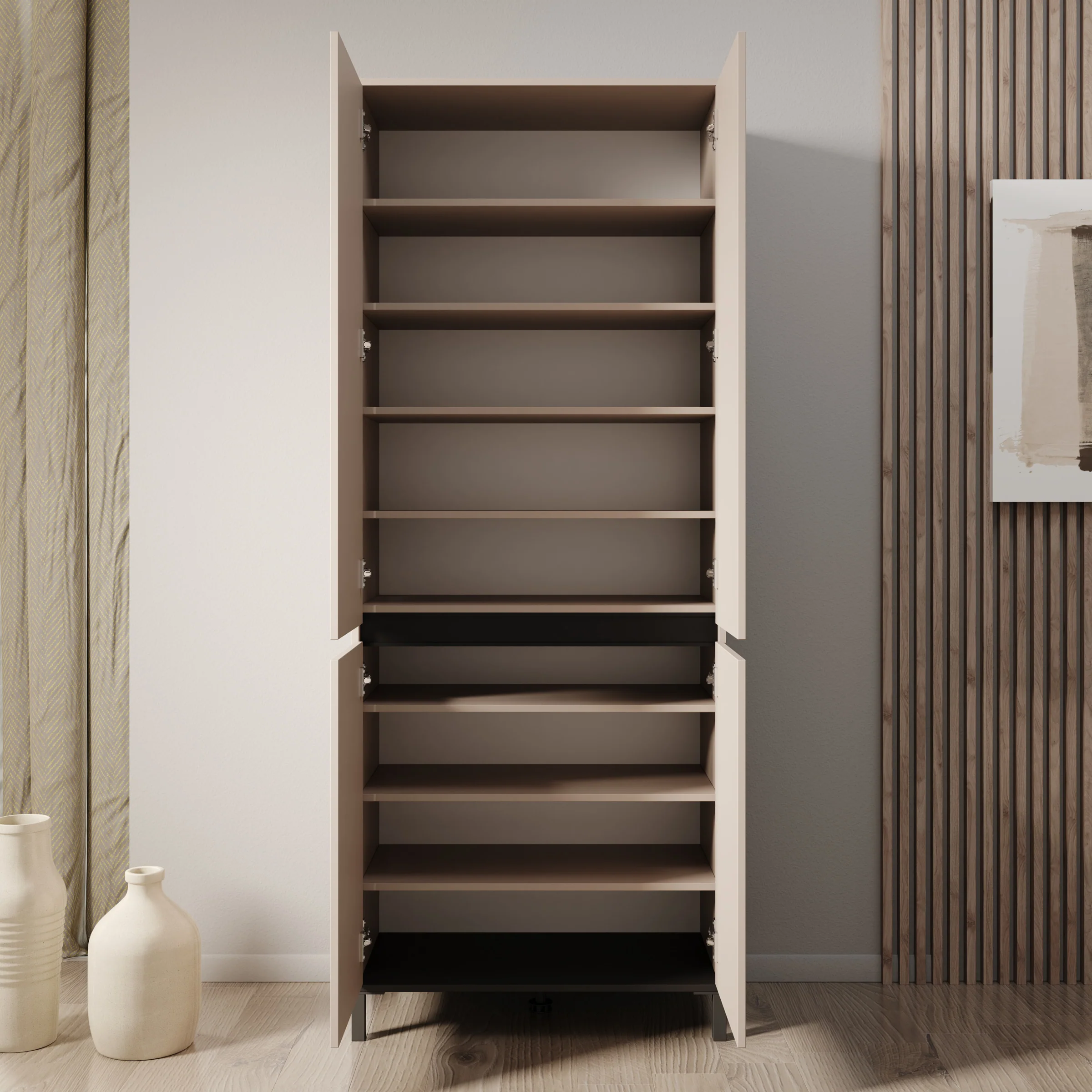 Finta - Schoenenkast - Beige - 80x40x206 cm - Image 2