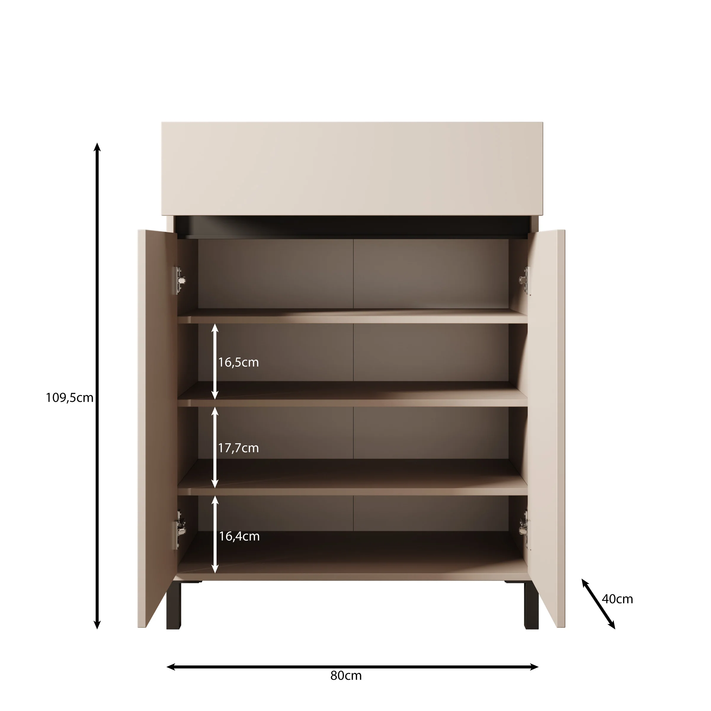 Finta - Schoenenkast - Eiken - 80x40x110 cm - Image 6