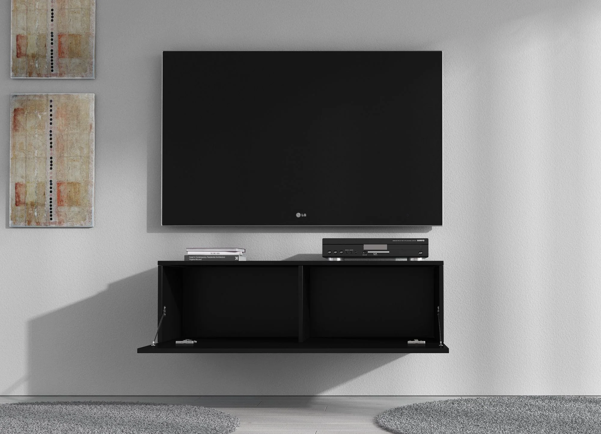 Flame - TV-Meubel - Mat zwart  - 100 cm - Image 3