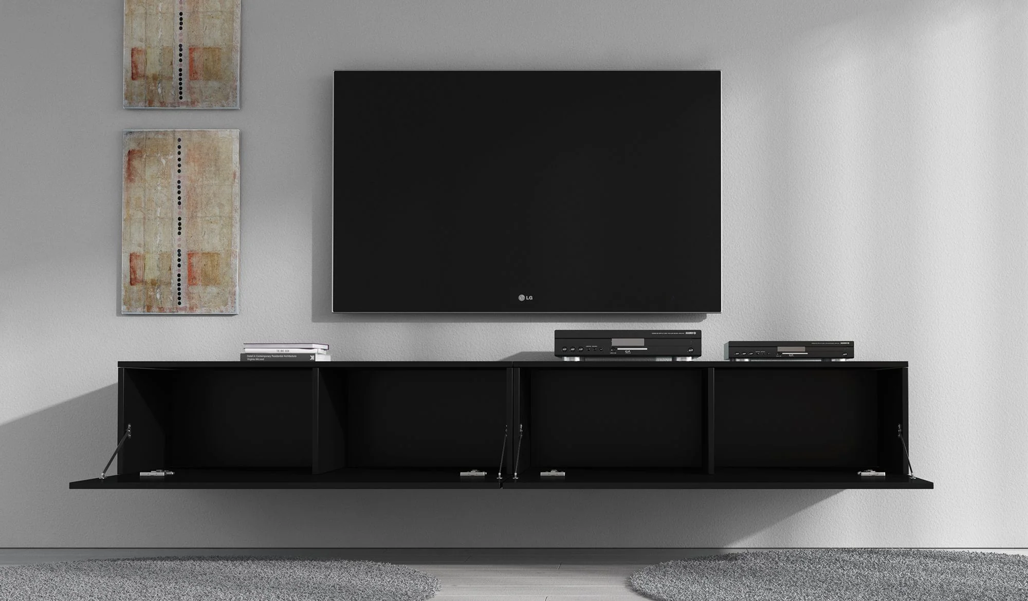 Flame - TV-Meubel - Mat zwart  - 200 cm - Image 3