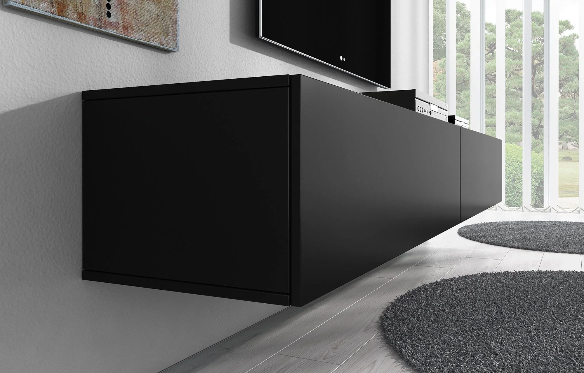 Flame - TV-Meubel - Mat zwart  - 200 cm - Image 4