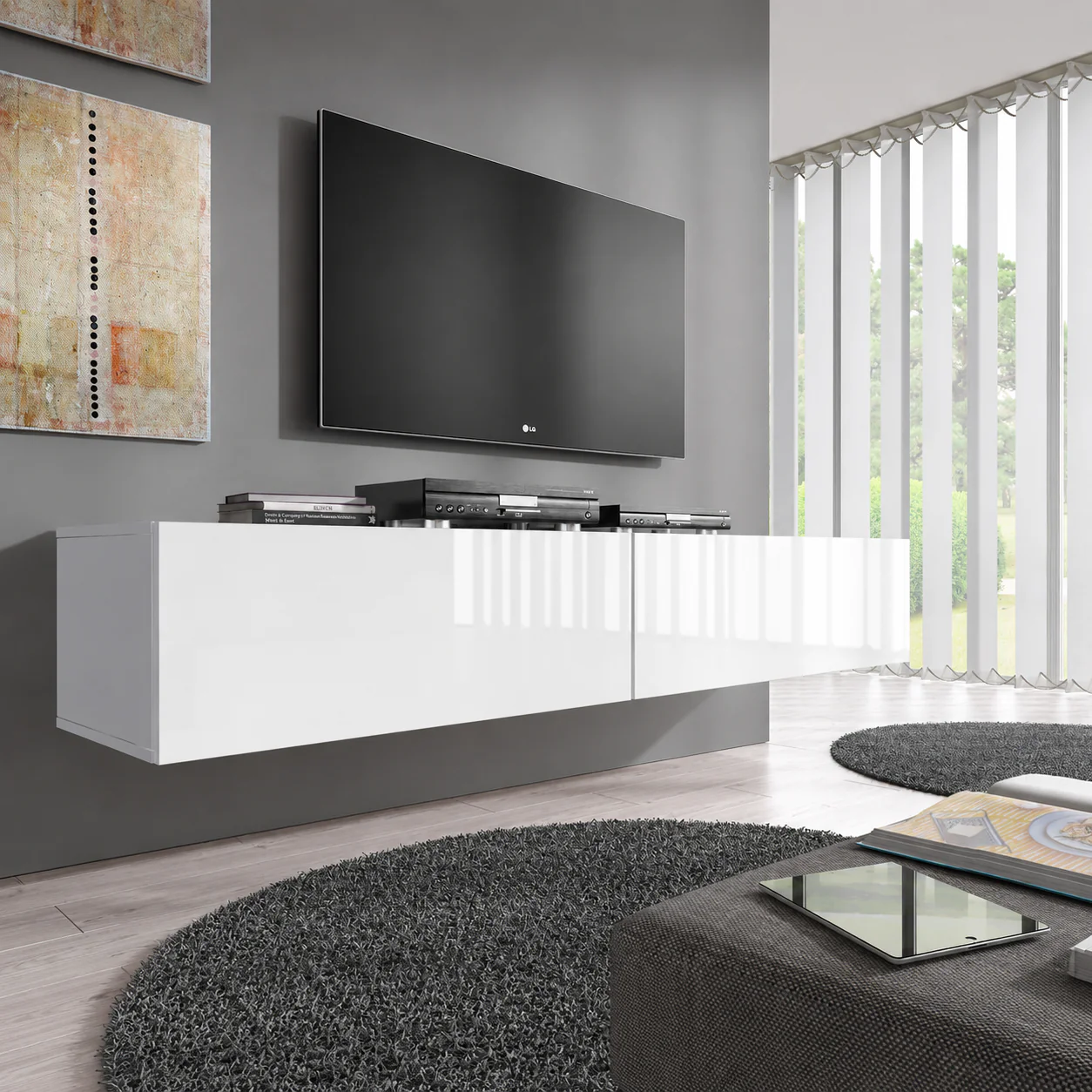 Flame - TV-Meubel - Wit - 200 cm