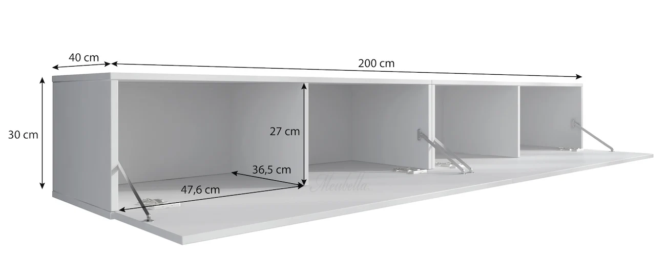 Flame - TV-Meubel - Wit - 200 cm - Image 5