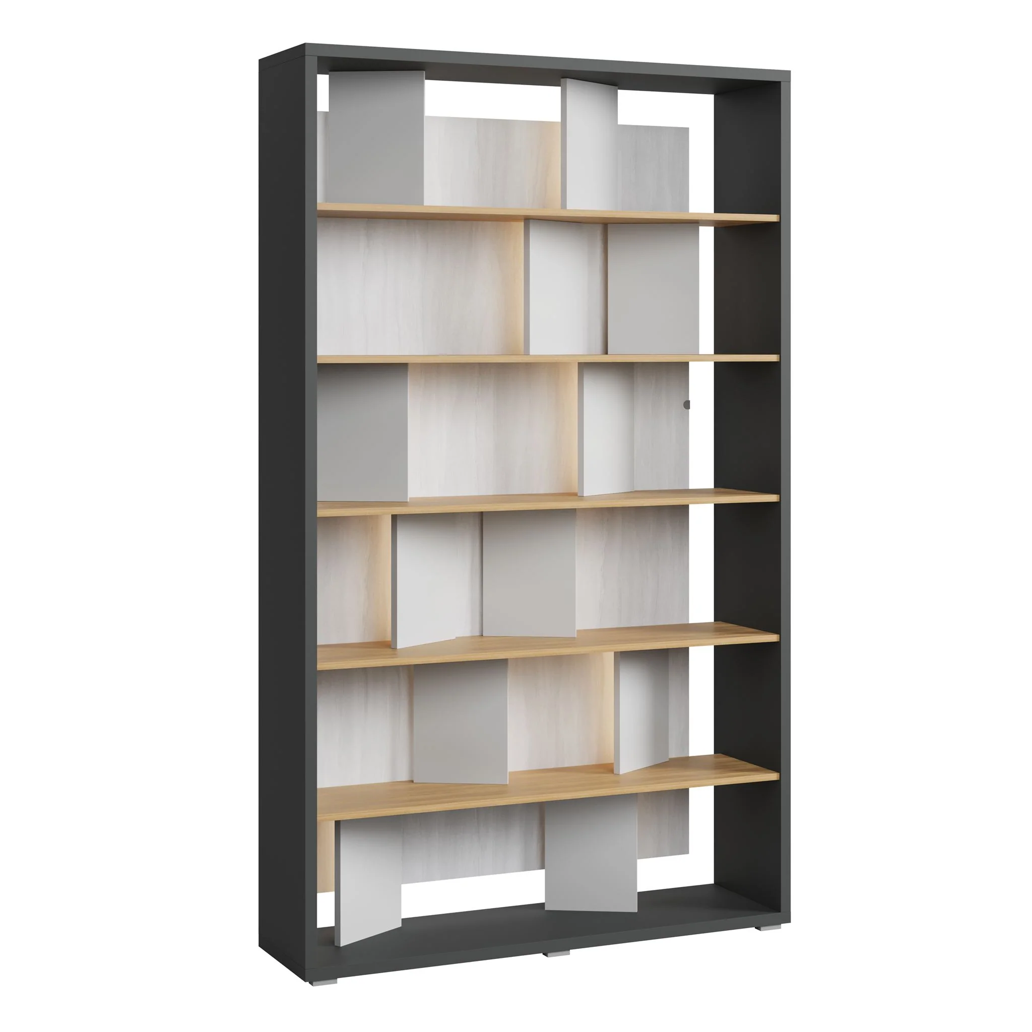 Flamingo - Boekenkast - Eiken/grijs - 125x33x210 cm - Image 5
