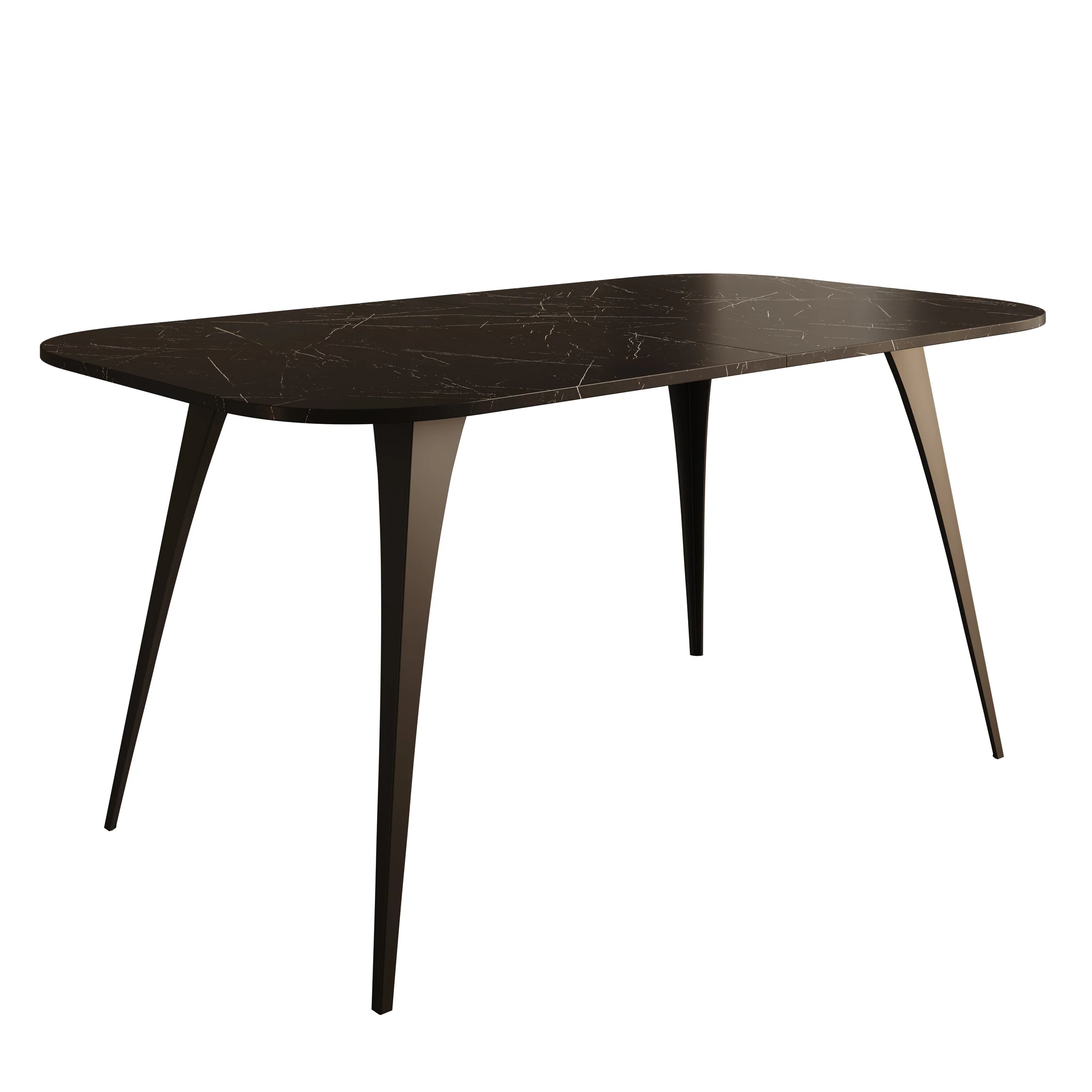 Flix - Eetkamertafel - Zwart marmerlook - 160x90x76 cm - Image 5