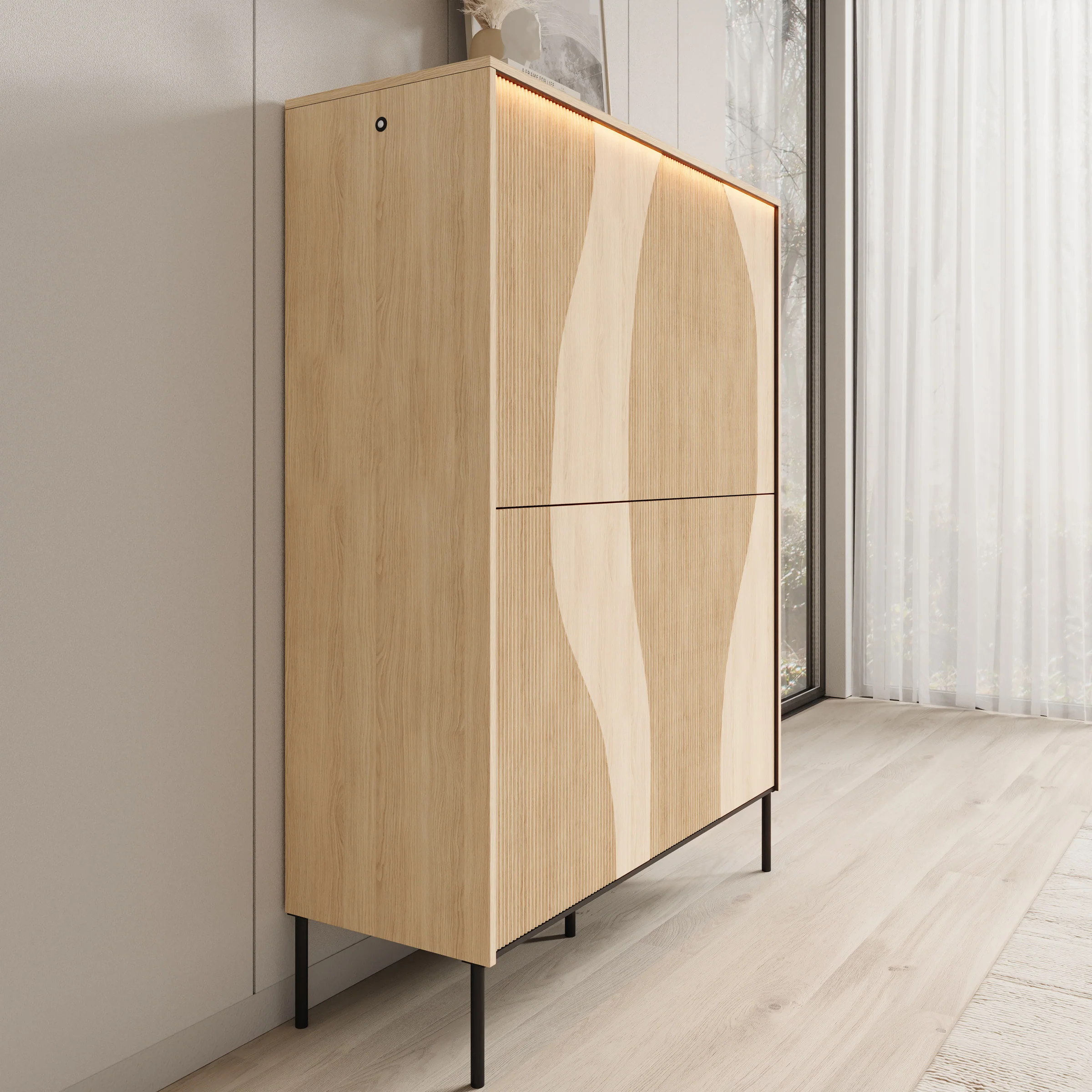 Fontello - Dressoir - Eikenpatroon - 112x40x148 cm - Image 4
