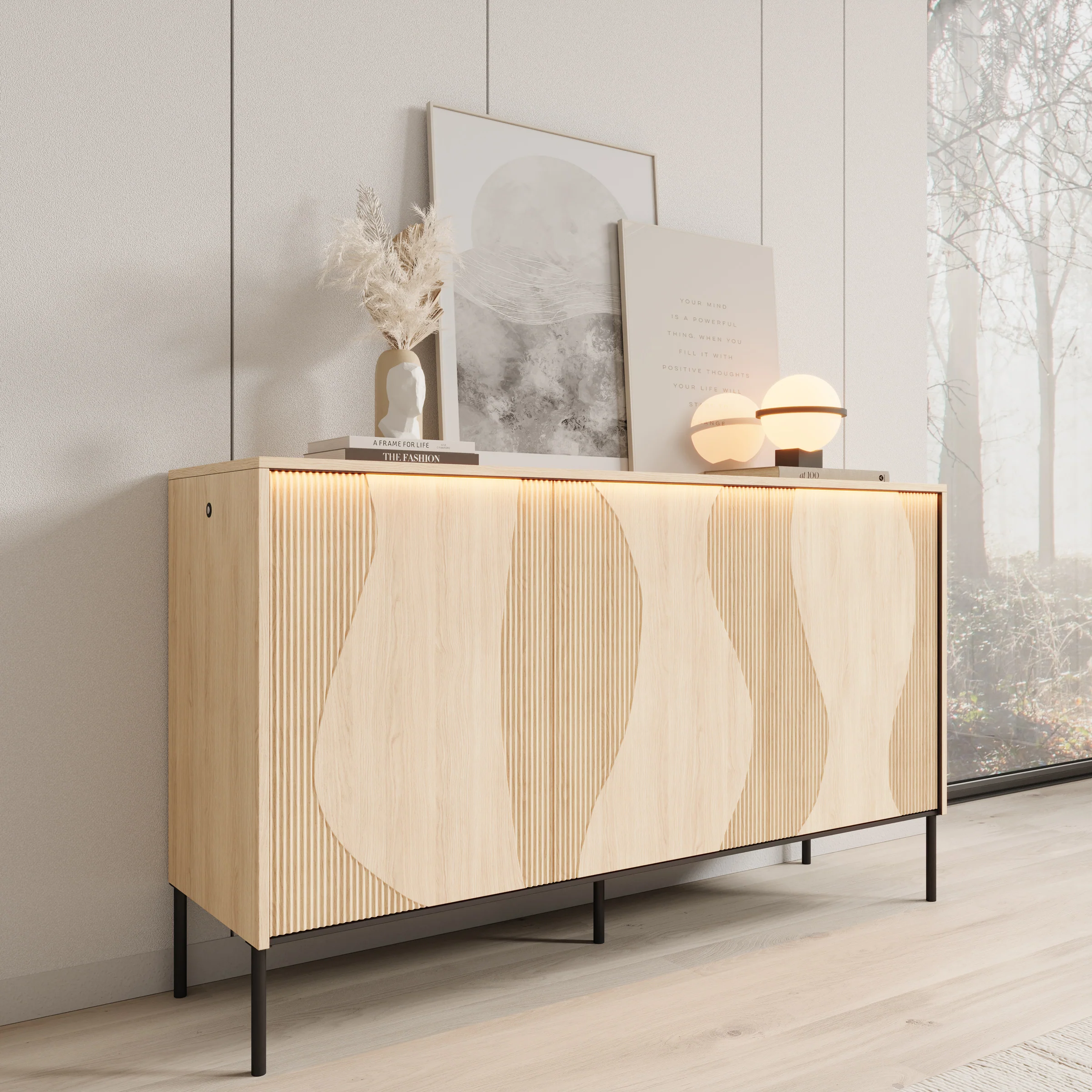 Fontello - Dressoir - Eikenpatroon - 167x40x85 cm