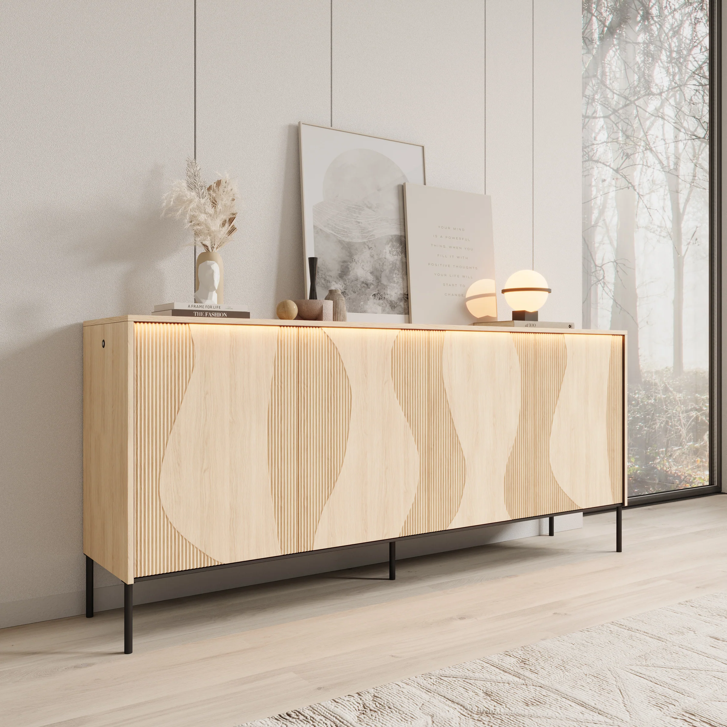 Fontello - Dressoir - Eikenpatroon - 193x40x85 cm