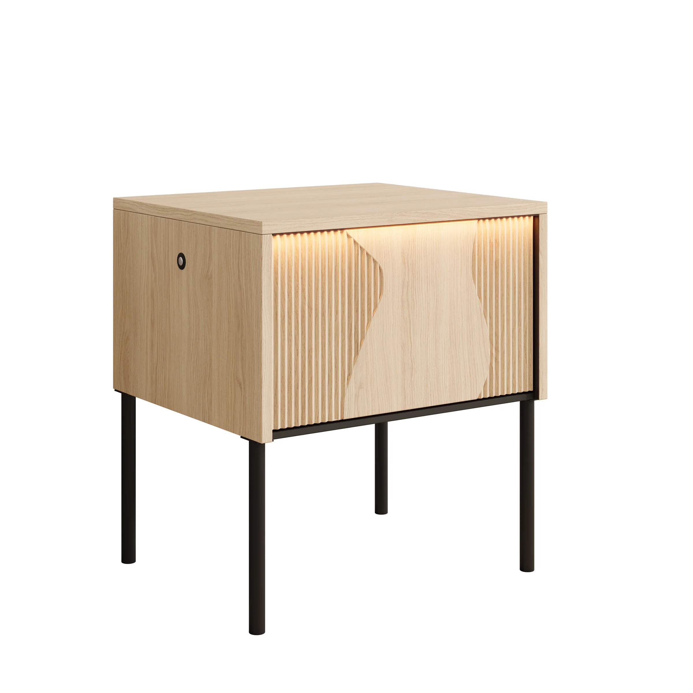 Fontello - Nachtkastje - Eikenpatroon - 46x40x51 cm - Image 8