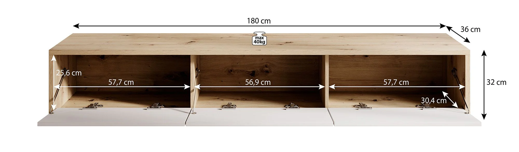 Fortunato - TV-Meubel - Antraciet/eiken - 180 cm - Image 9