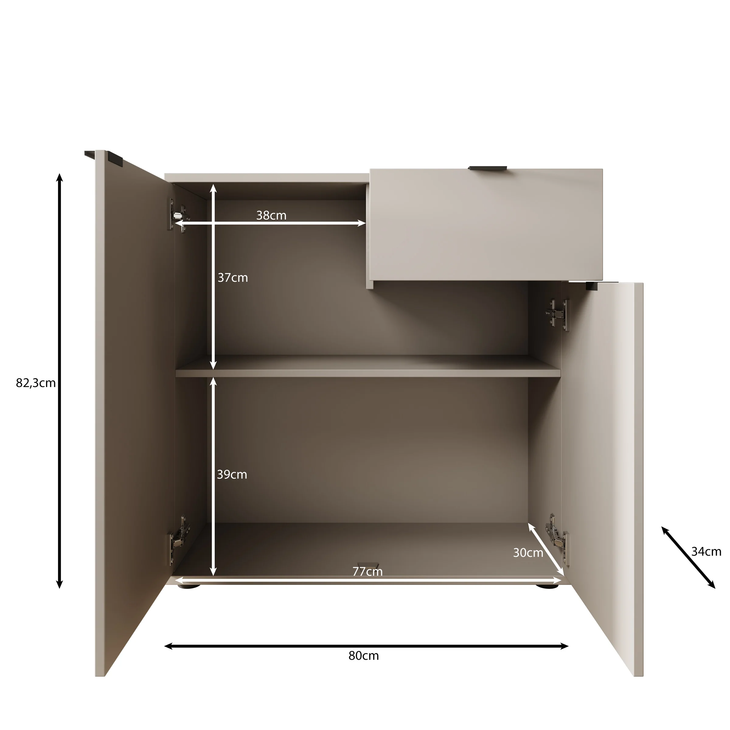 Galeno 2 - Dressoir - Beige - 80x34x82 cm - Image 6