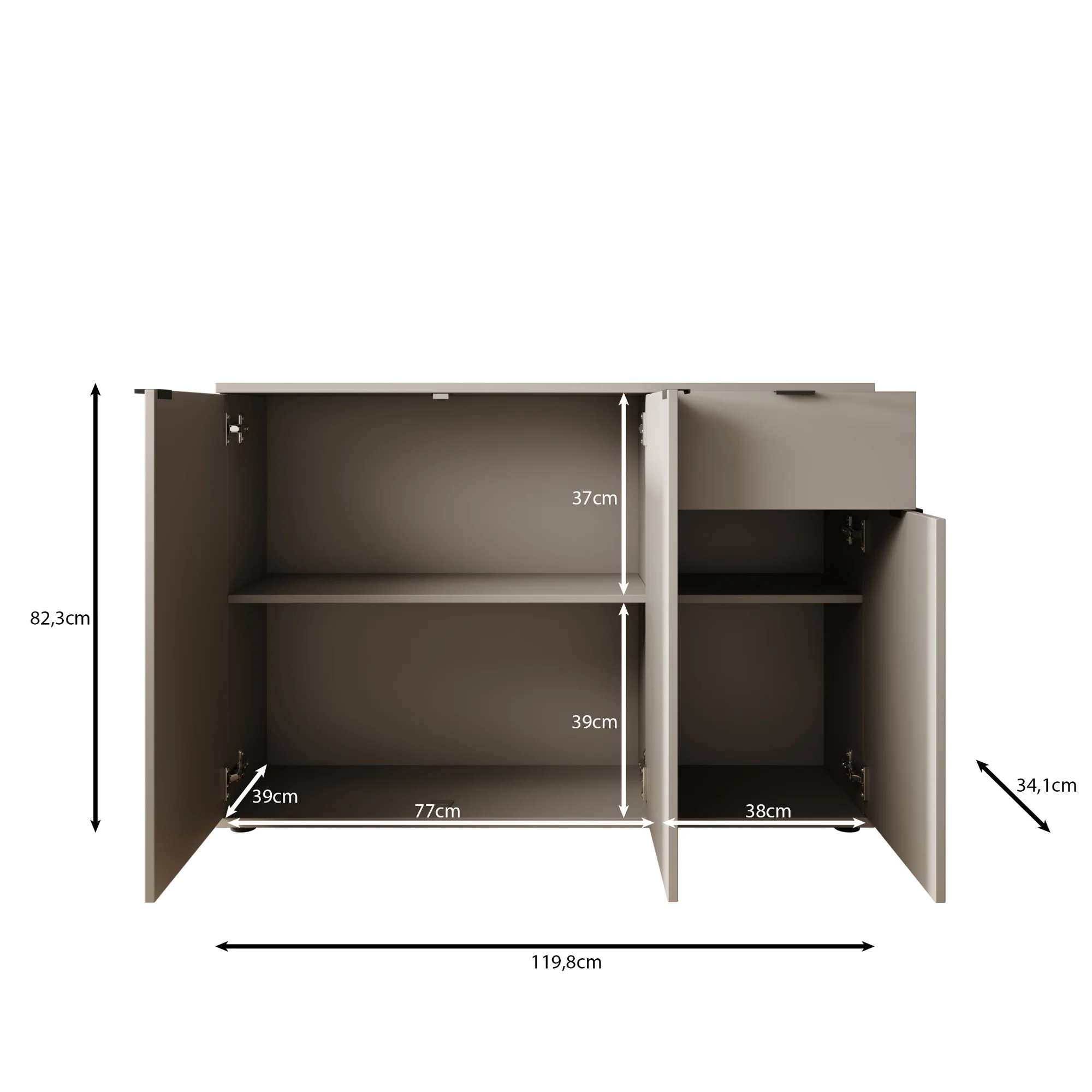 Galeno - Dressoir - Beige - 120x34x82 cm - Image 6
