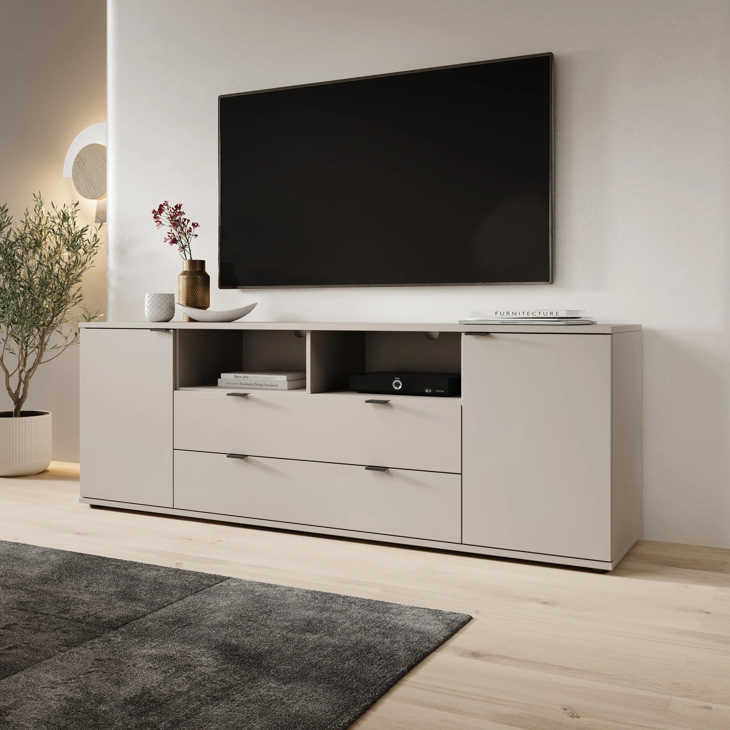 Galeno - TV-Meubel - Beige - 180x41x63 cm